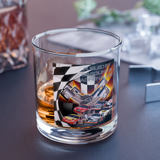 Fueled by Gasoline & Adrenaline - Rocks Glass, 10oz