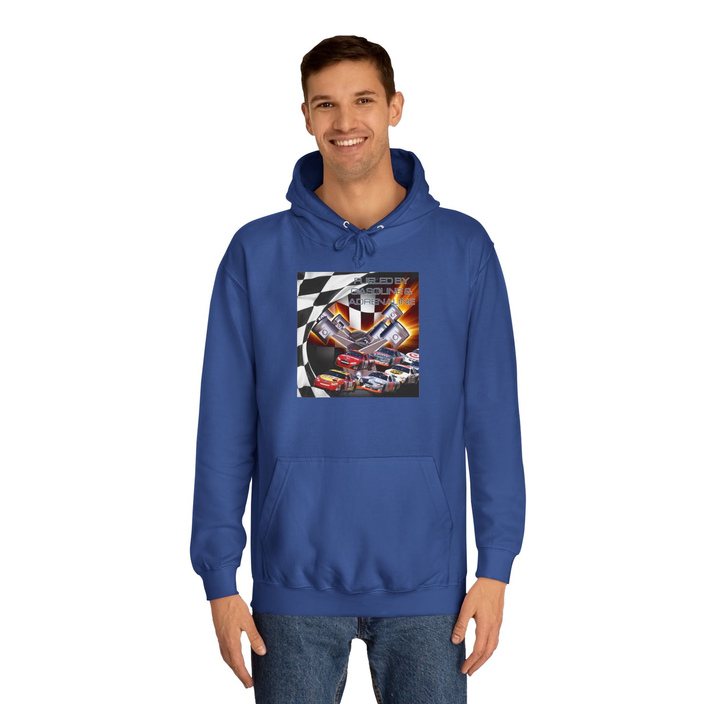 Fueled by Gasoline & Adrenaline - Unisex College Hoodie