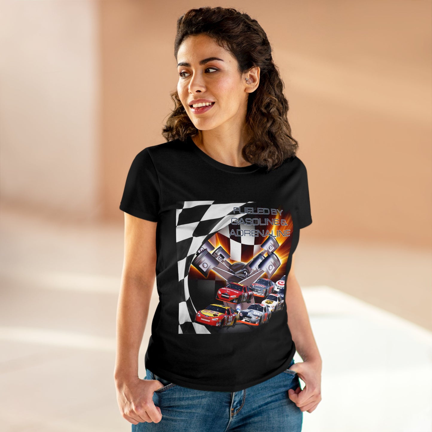 Fueled by Gasoline & Adrenaline - Women's Midweight Cotton Tee