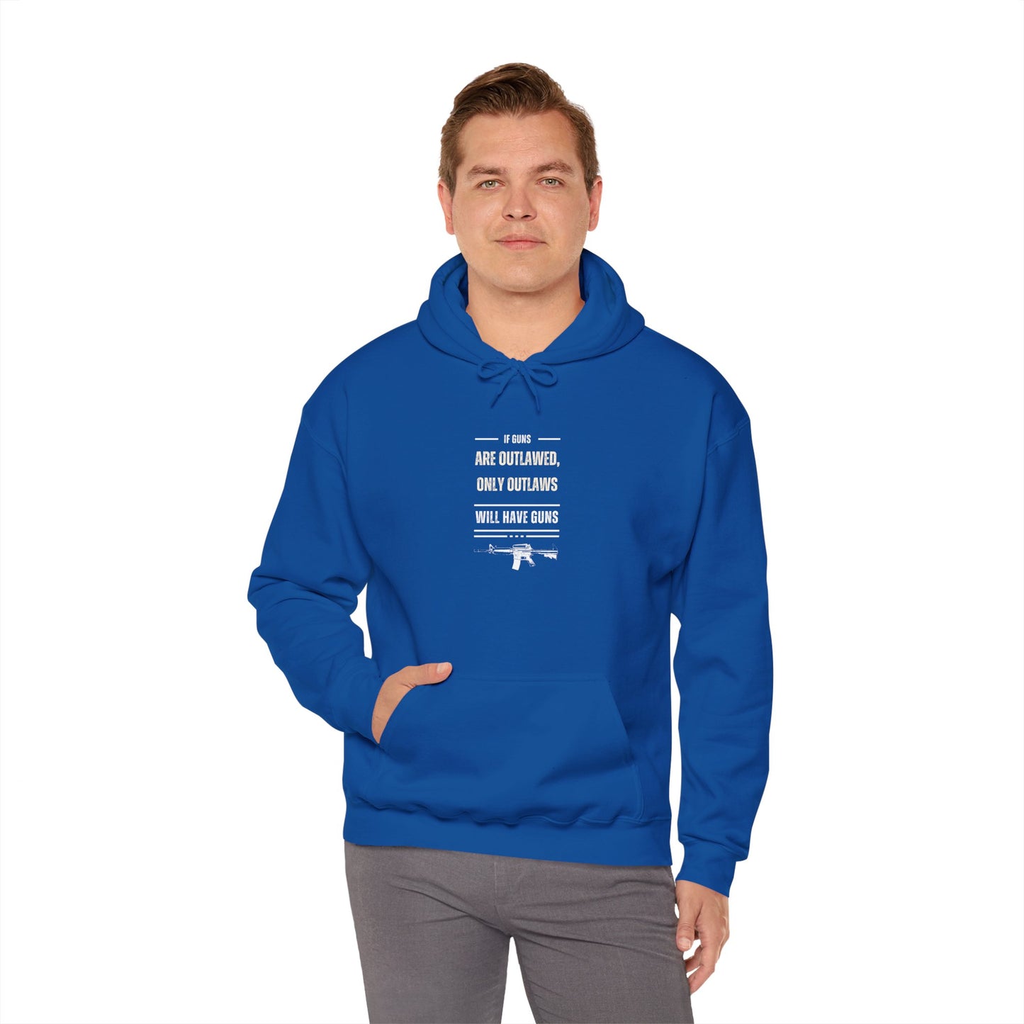 If Guns Are Outlawed, Only Outlaws Will Have Guns - Unisex Heavy Blend™ Hooded Sweatshirt