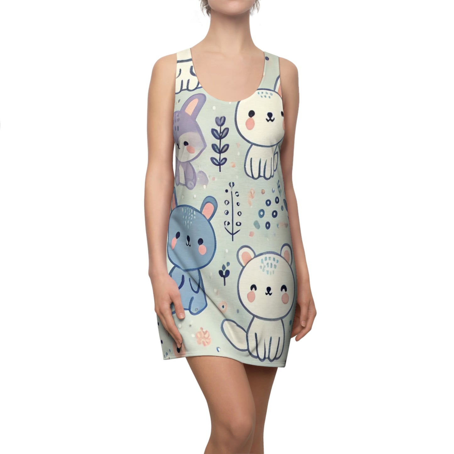 Whimsical Companions - Women's Cut & Sew Racerback Dress (AOP)