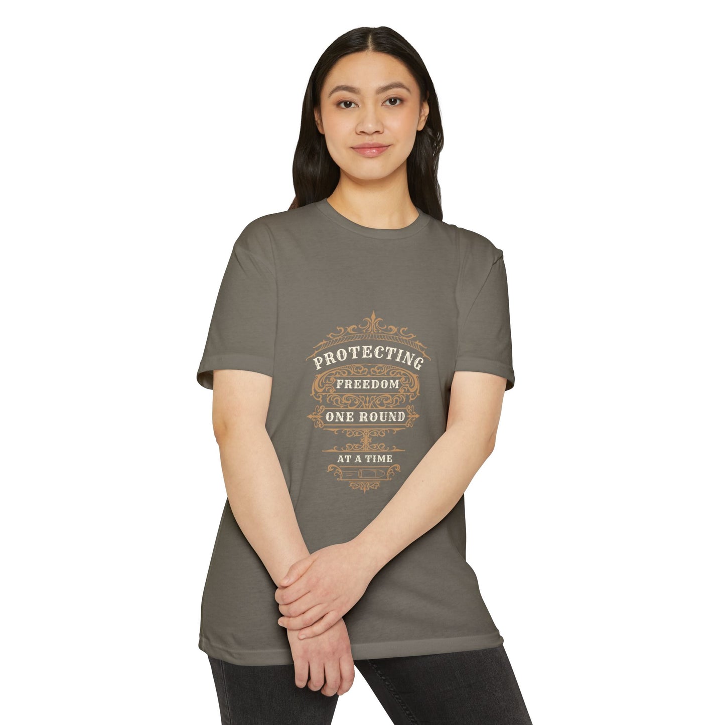 Protecting Freedom, One Round at a Time - Unisex CVC Jersey T-shirt