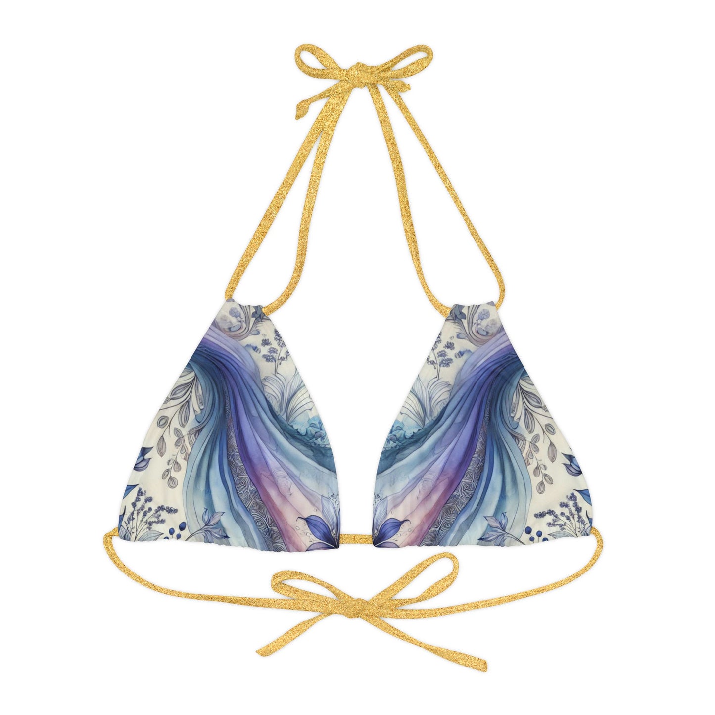 Twilight Bloom - Strappy Triangle Bikini Top (AOP)