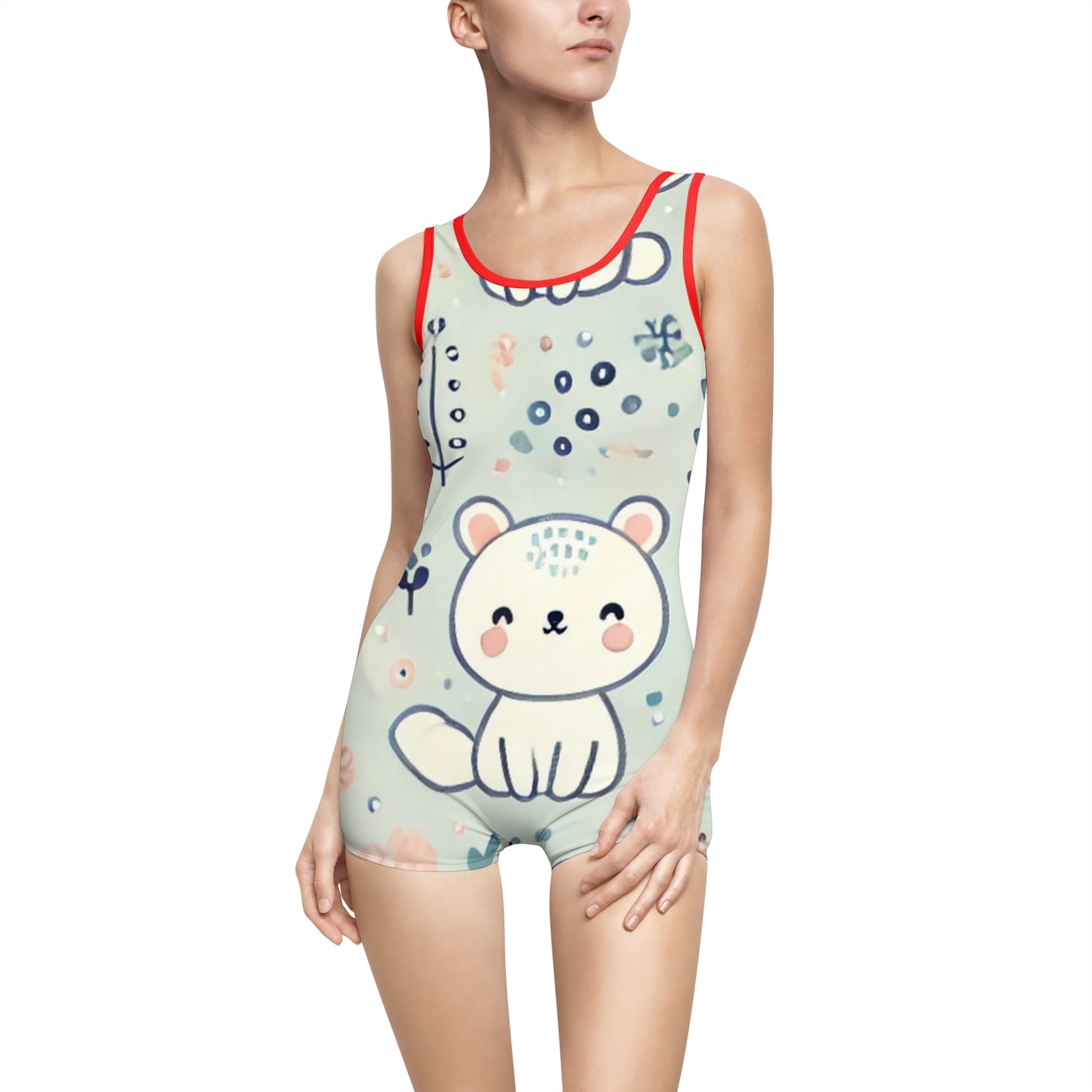 Whimsical Companions - Women's Vintage Swimsuit (AOP)