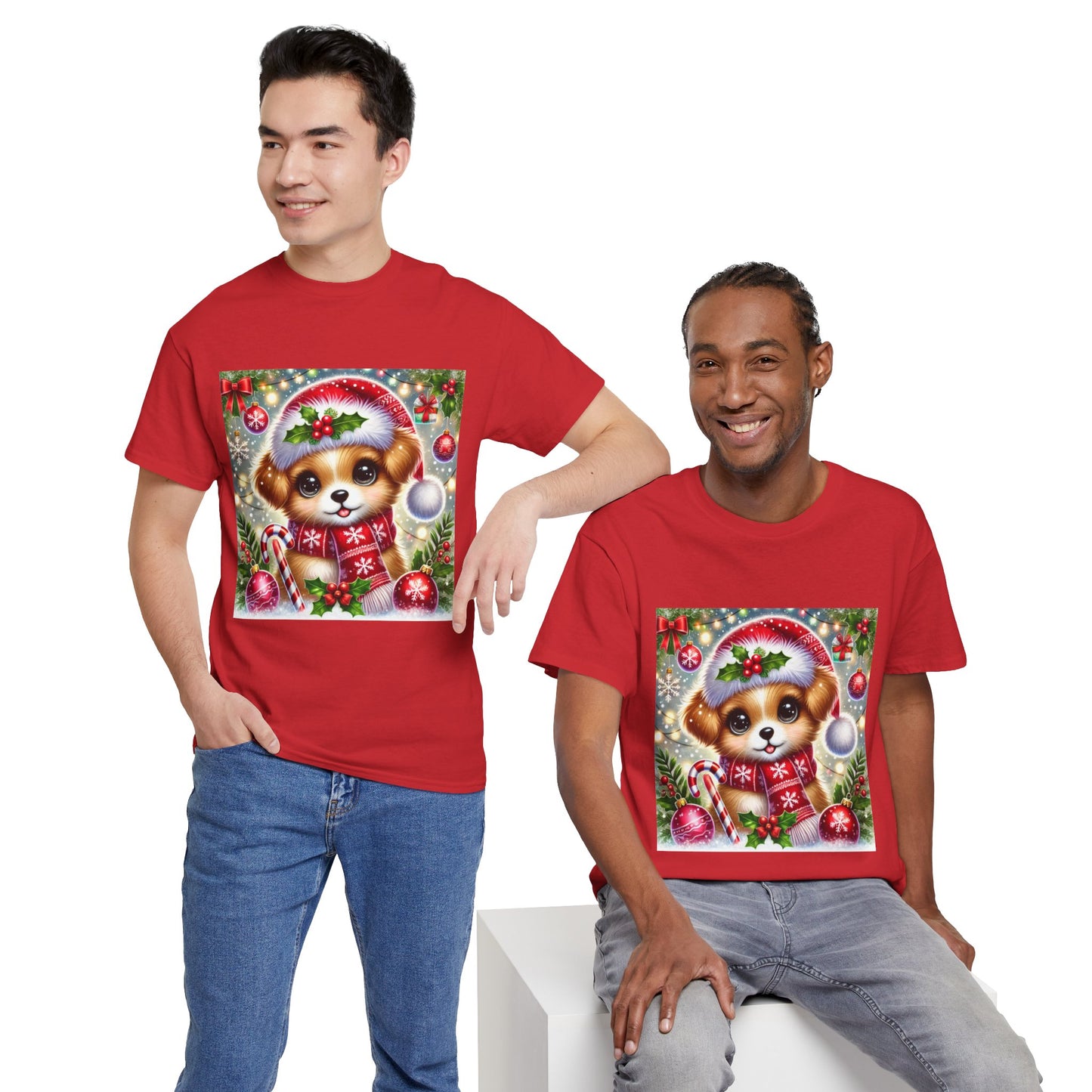 Paws-itively Merry Christmas - Unisex Heavy Cotton Tee