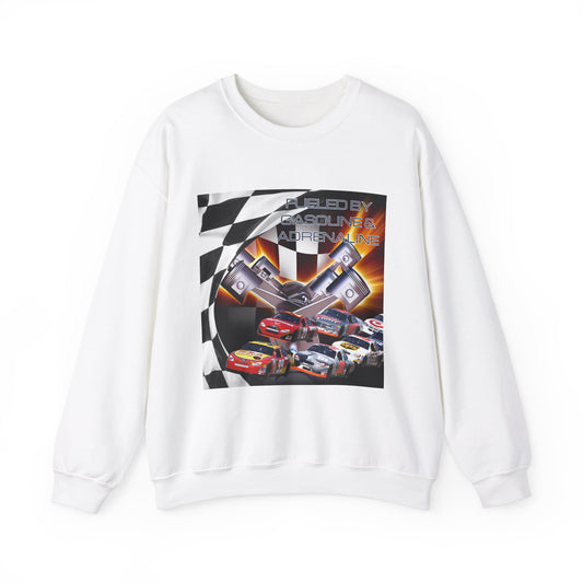 Fueled by Gasoline & Adrenaline - Unisex Heavy Blend™ Crewneck Sweatshirt