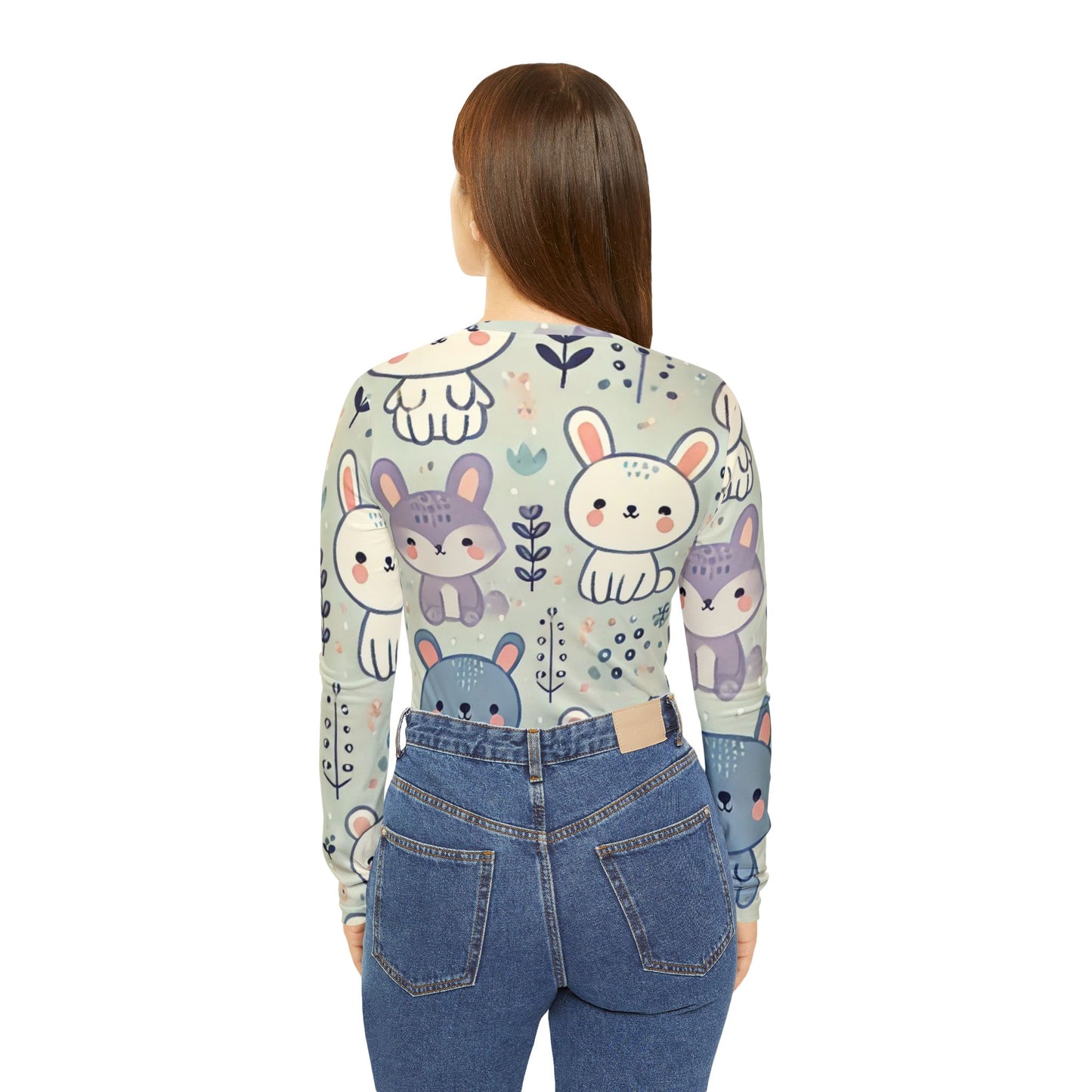 Whimsical Companions - Women's Long Sleeve V-neck Shirt (AOP)