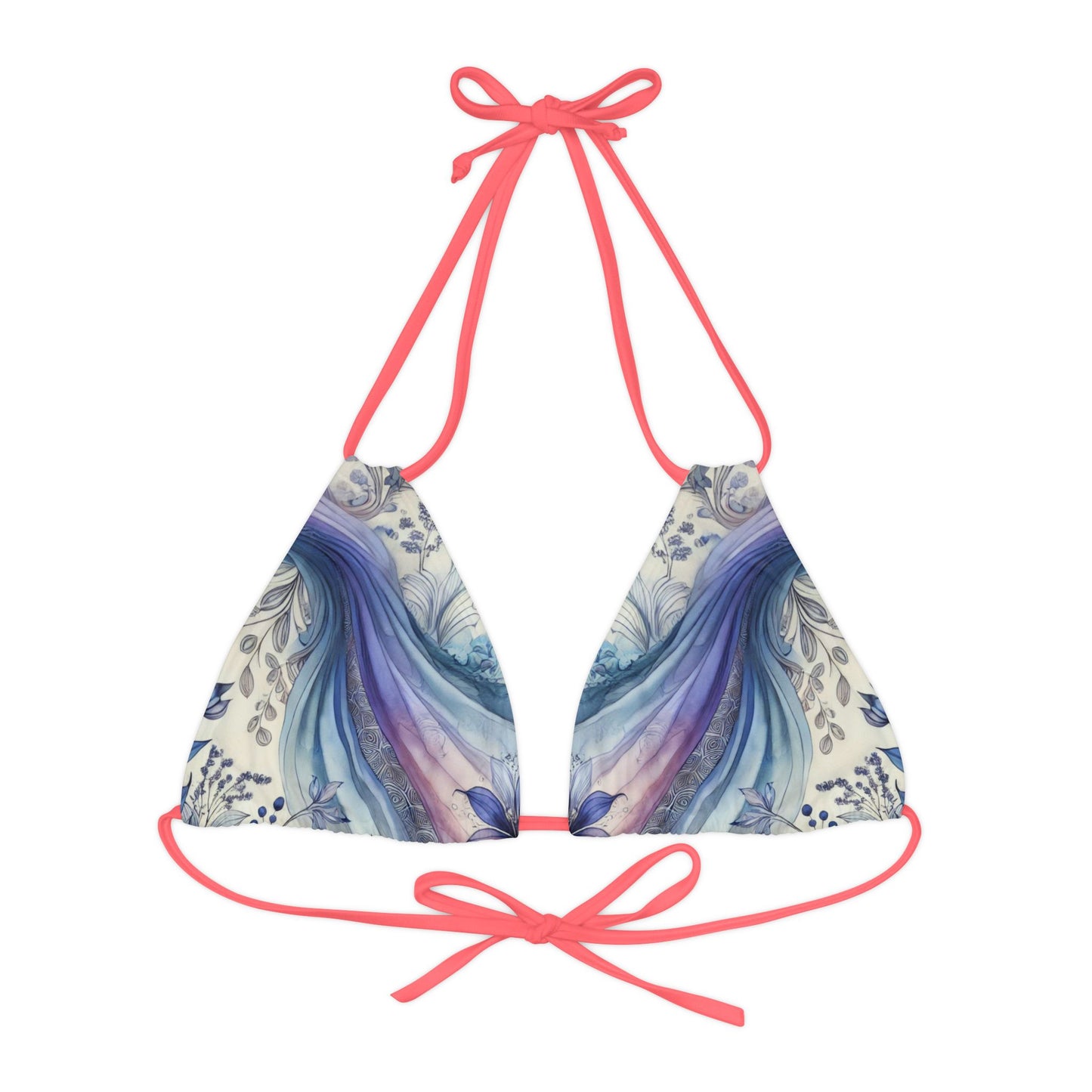 Twilight Bloom - Strappy Triangle Bikini Top (AOP)