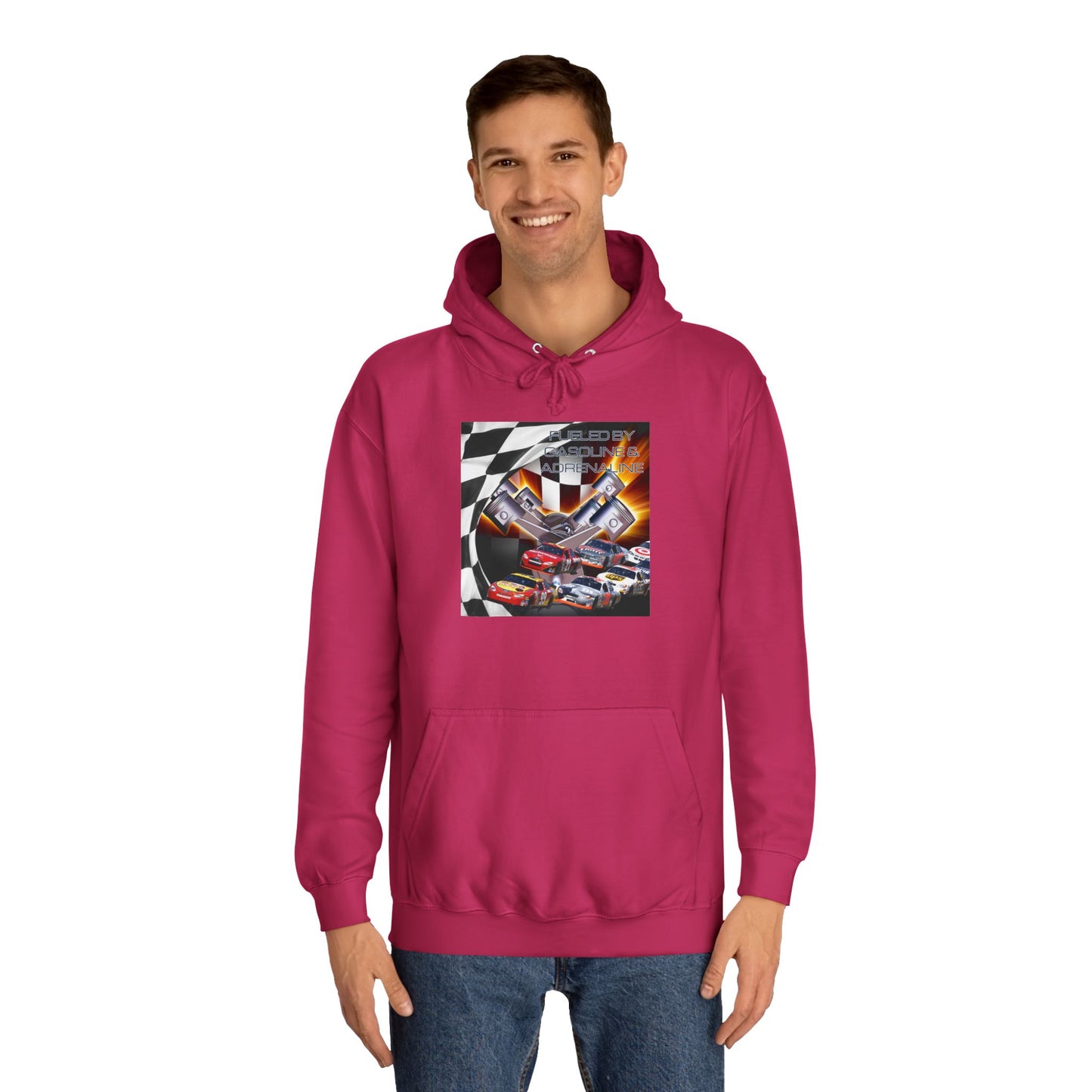 Fueled by Gasoline & Adrenaline - Unisex College Hoodie