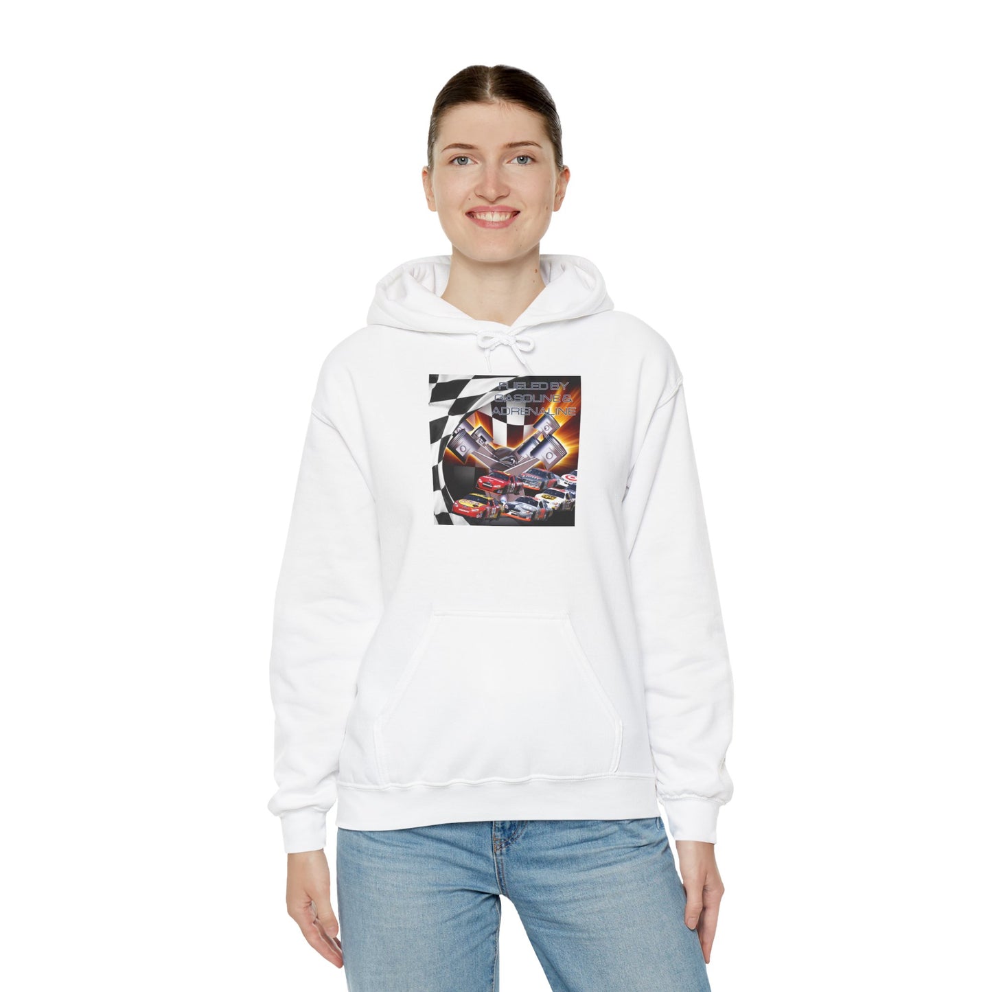 Fueled by Gasoline & Adrenaline - Unisex Heavy Blend™ Hooded Sweatshirt