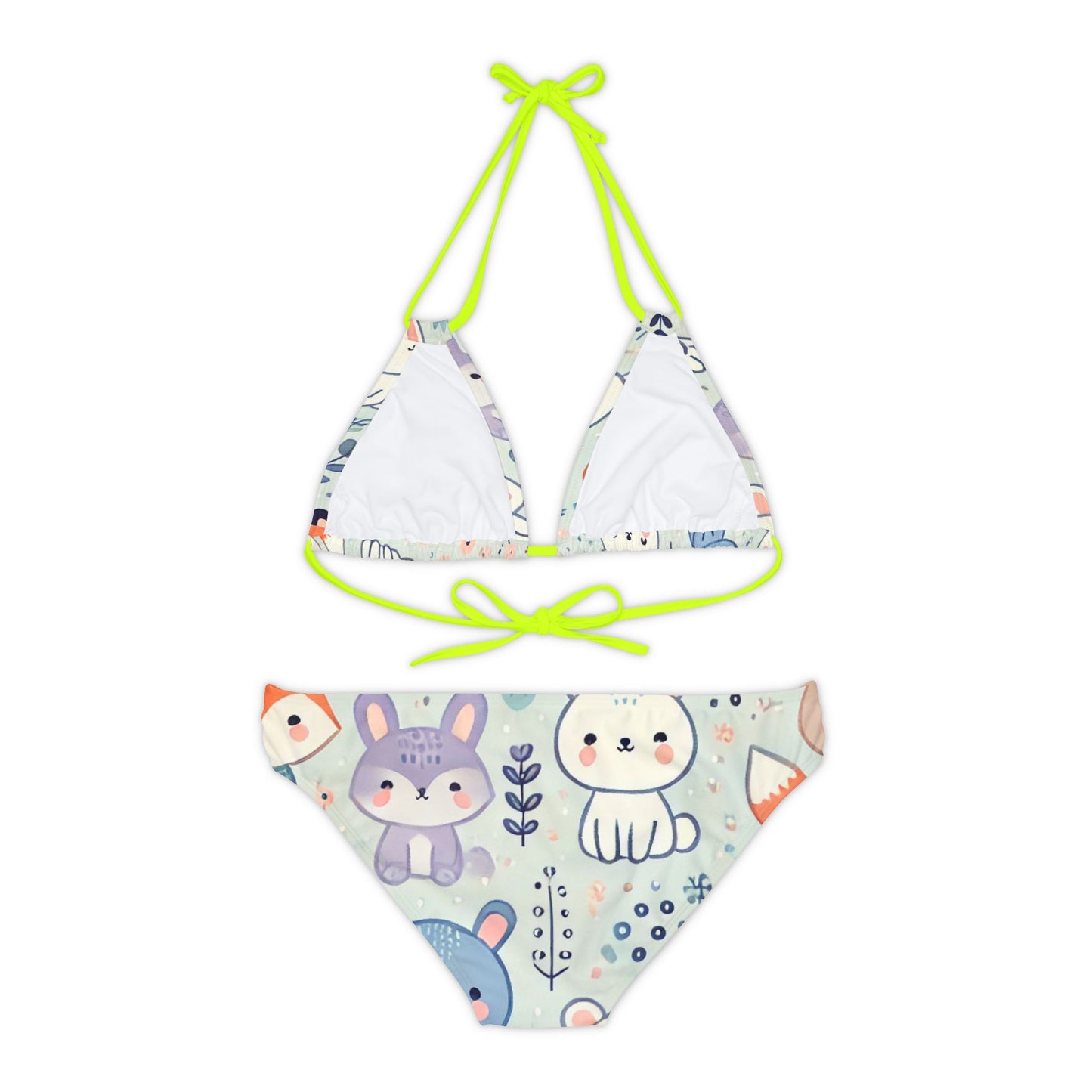 Whimsical Companions - Strappy Bikini Set (AOP)