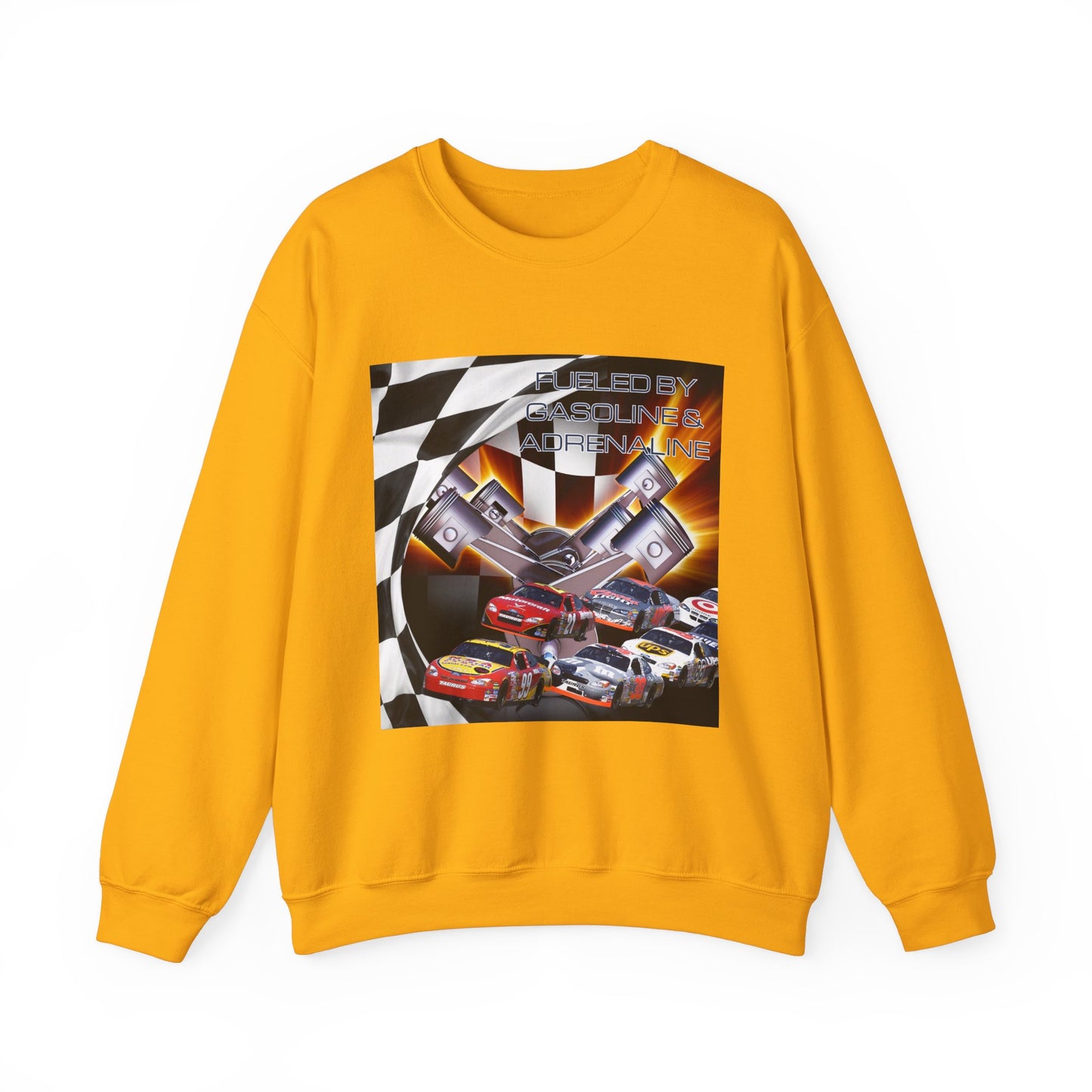 Fueled by Gasoline & Adrenaline - Unisex Heavy Blend™ Crewneck Sweatshirt