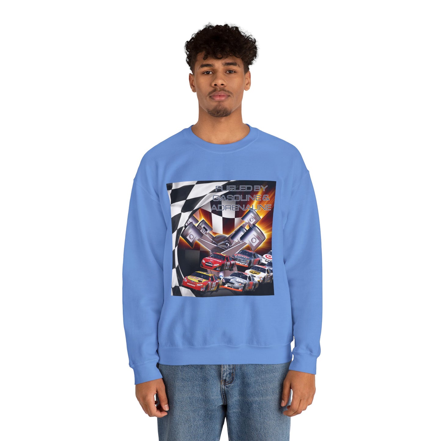 Fueled by Gasoline & Adrenaline - Unisex Heavy Blend™ Crewneck Sweatshirt