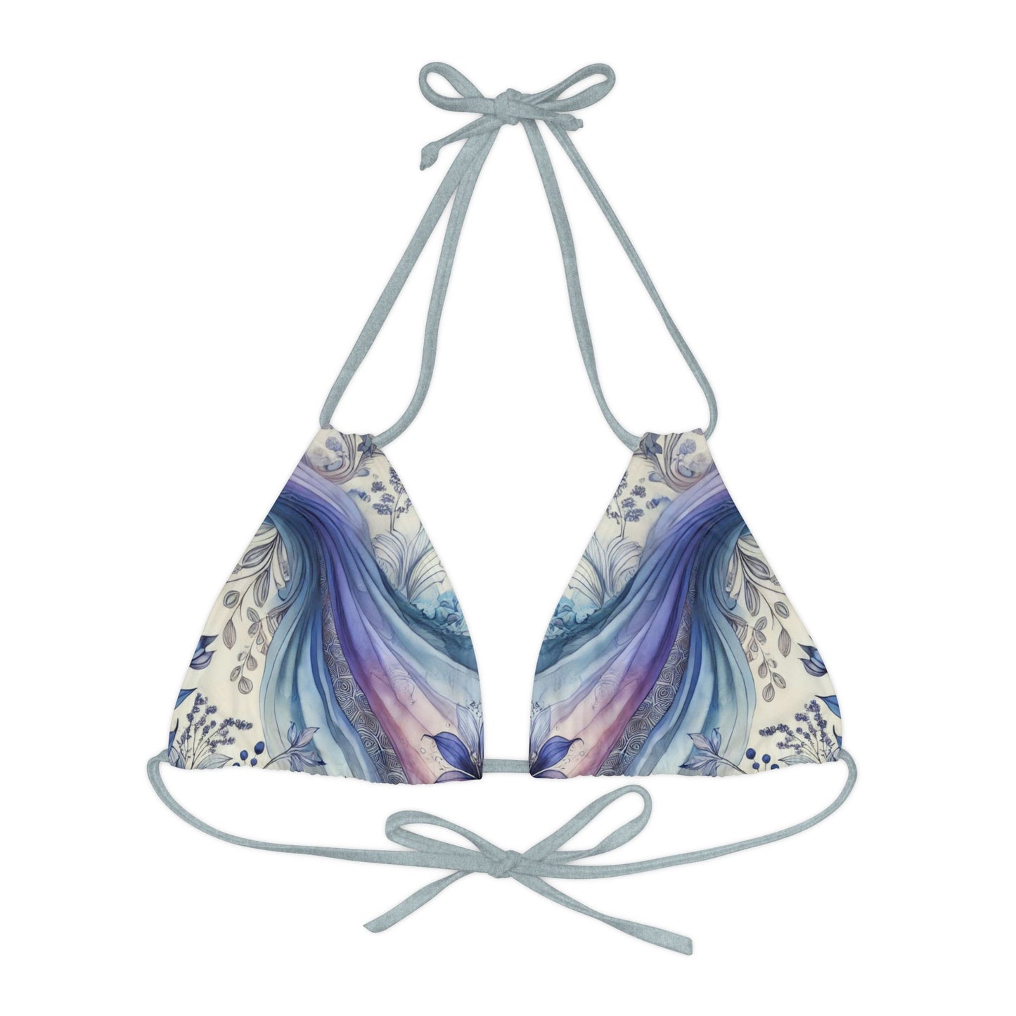 Twilight Bloom - Strappy Triangle Bikini Top (AOP)