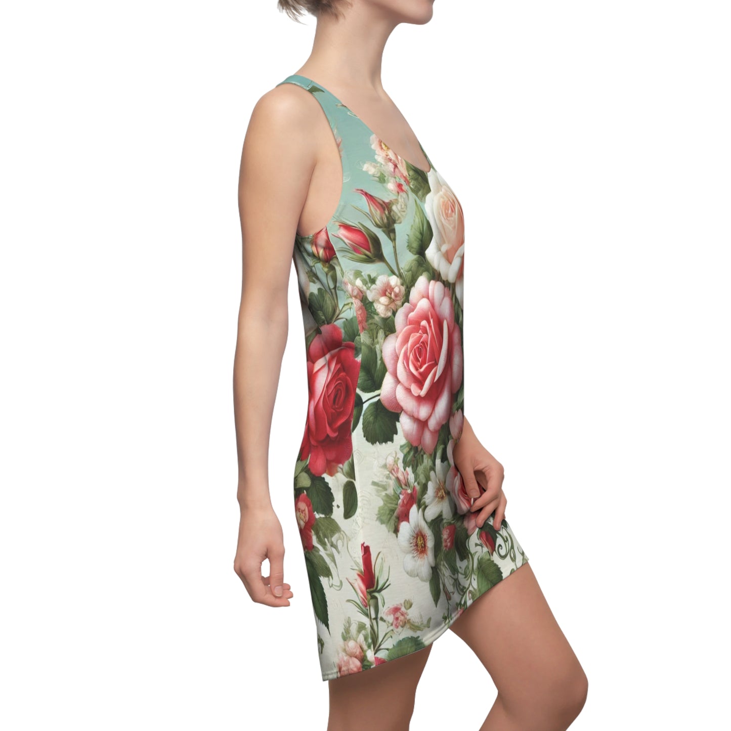 Rose Reverie - Women's Cut & Sew Racerback Dress