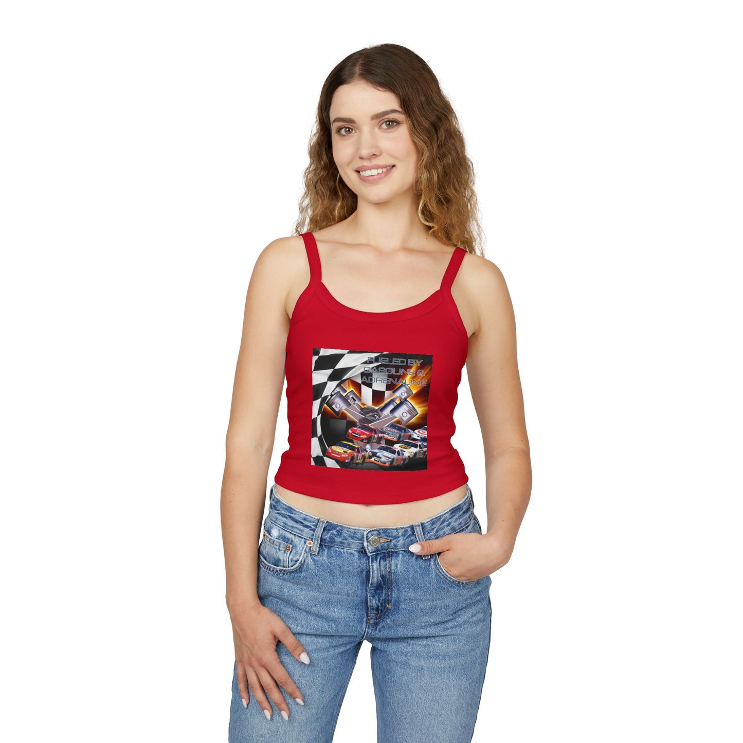 Fueled by Gasoline & Adrenaline - Women's Spaghetti Strap Tank Top