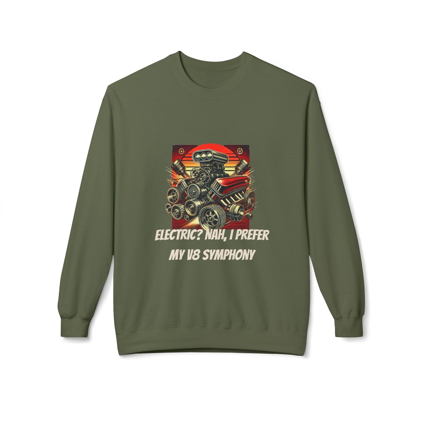 Electric? Nah, I Prefer My V8 Symphony - Unisex Midweight Softstyle Fleece Crewneck Sweatshirt