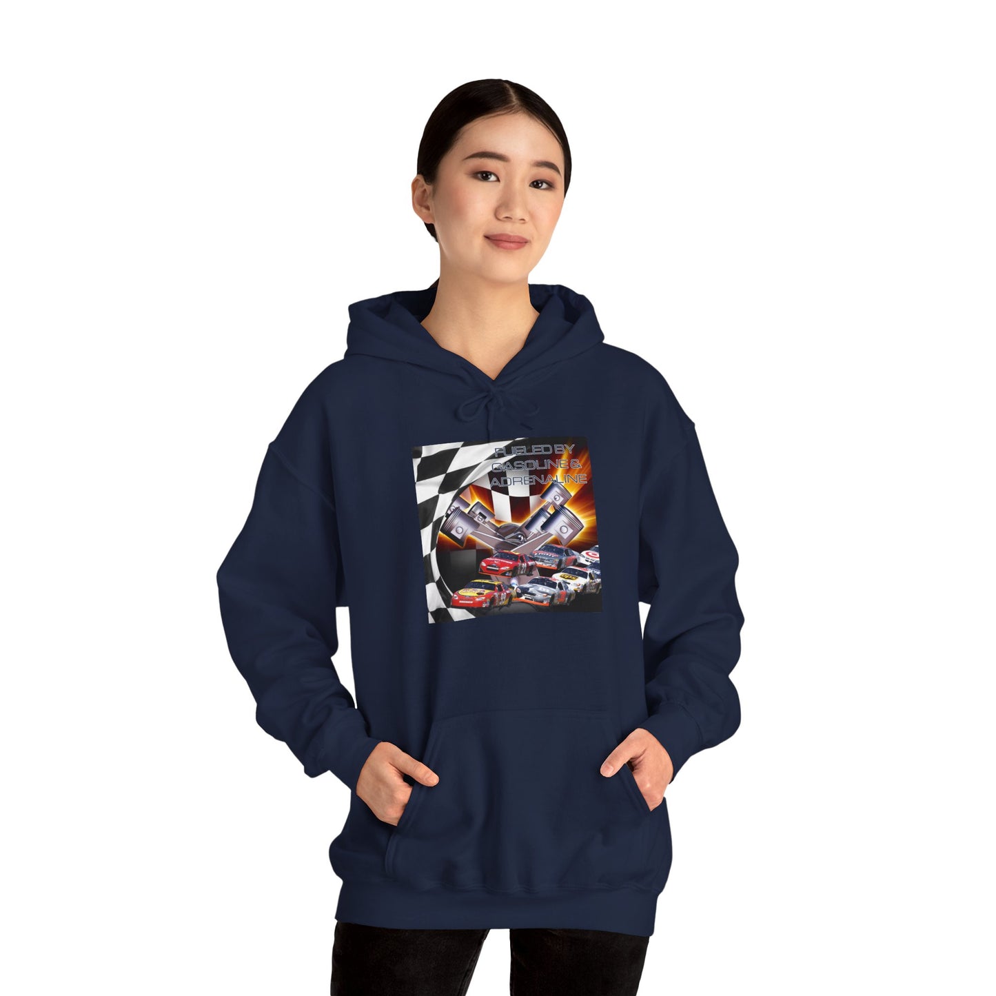 Fueled by Gasoline & Adrenaline - Unisex Heavy Blend™ Hooded Sweatshirt