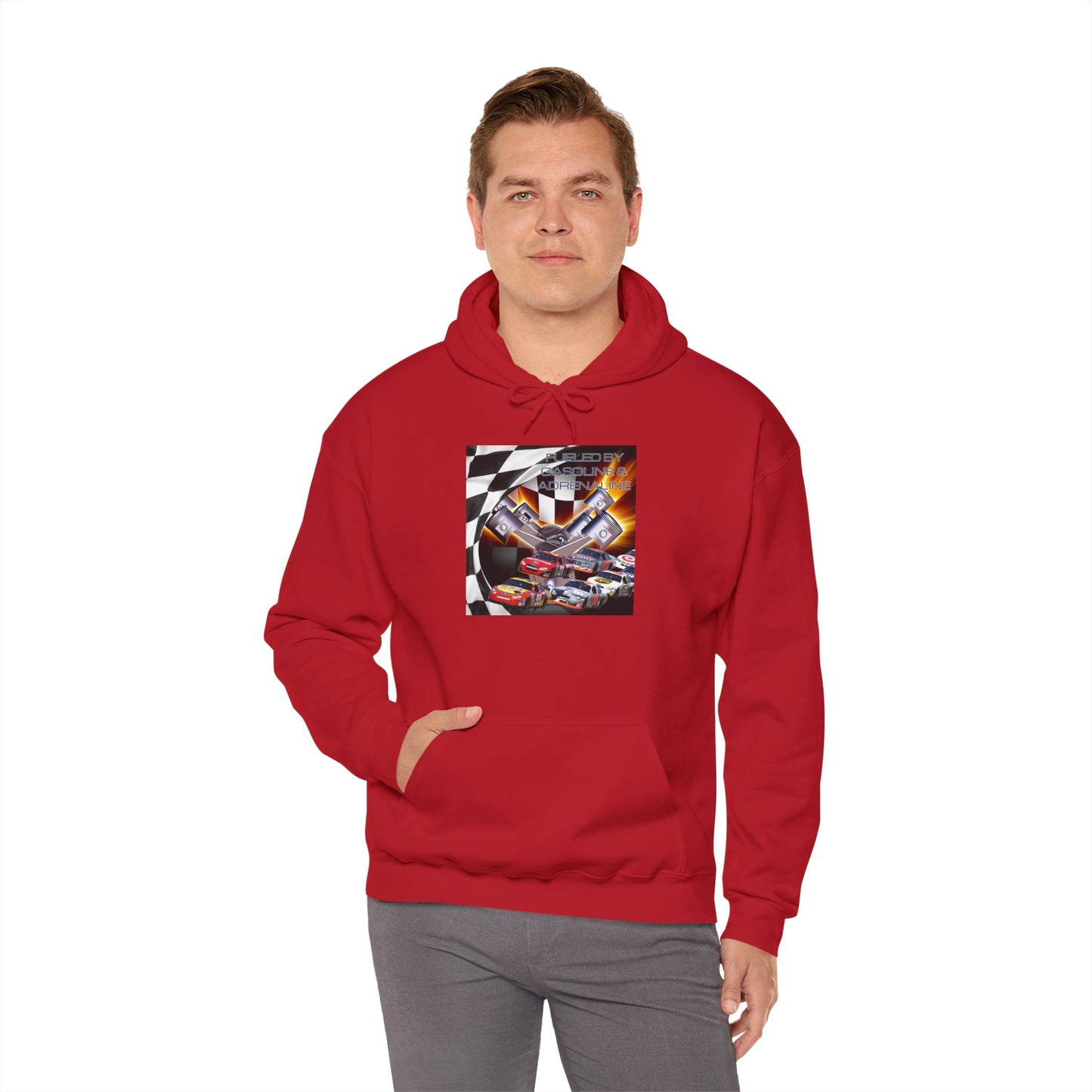 Fueled by Gasoline & Adrenaline - Unisex Heavy Blend™ Hooded Sweatshirt