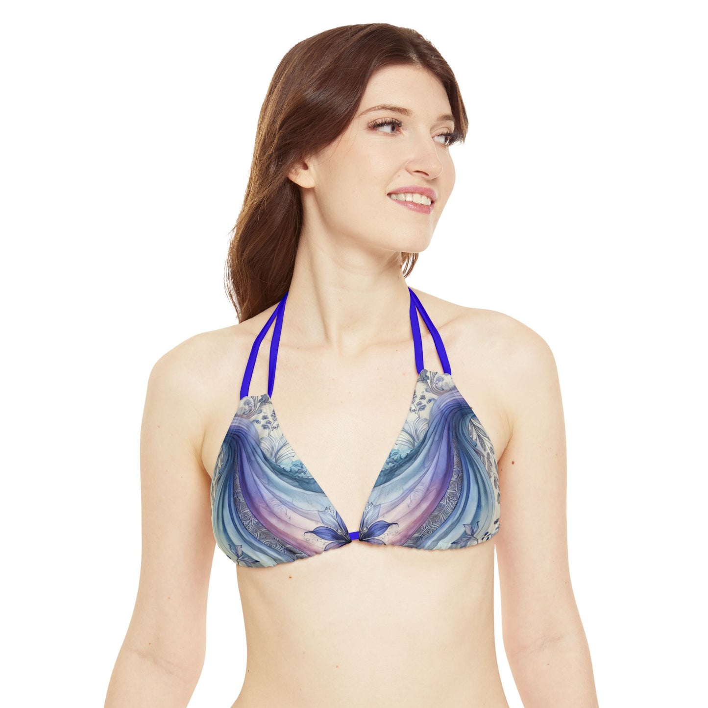 Twilight Bloom - Strappy Triangle Bikini Top (AOP)