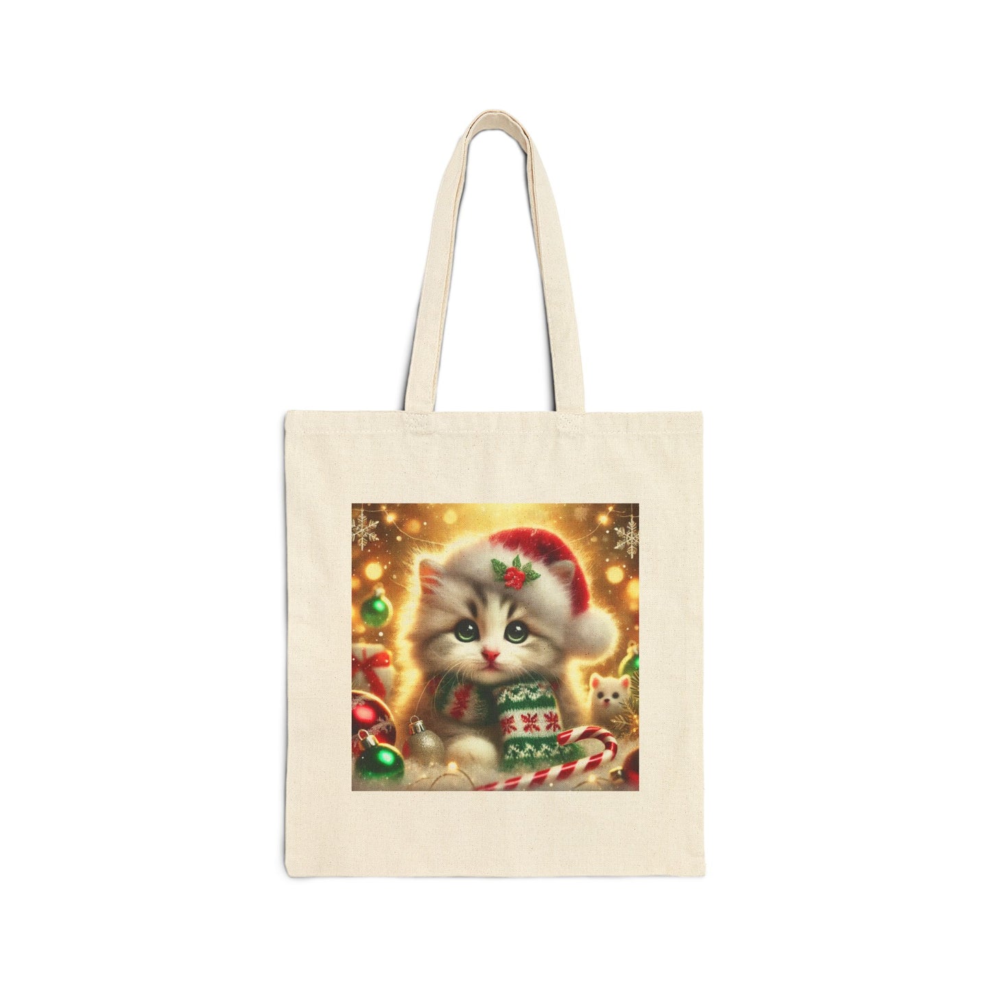 Purr-fectly Merry Christmas - Cotton Canvas Tote Bag