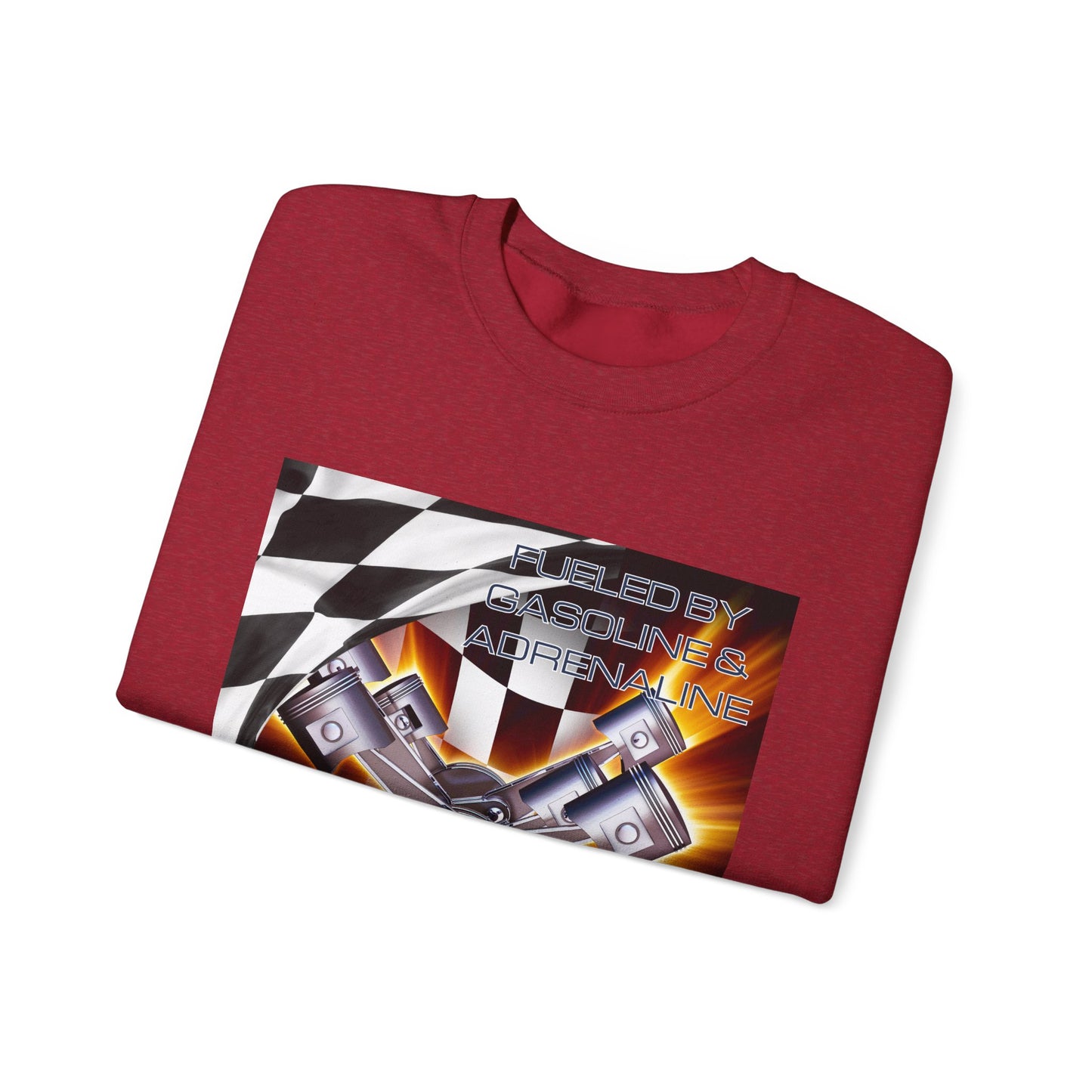 Fueled by Gasoline & Adrenaline - Unisex Heavy Blend™ Crewneck Sweatshirt