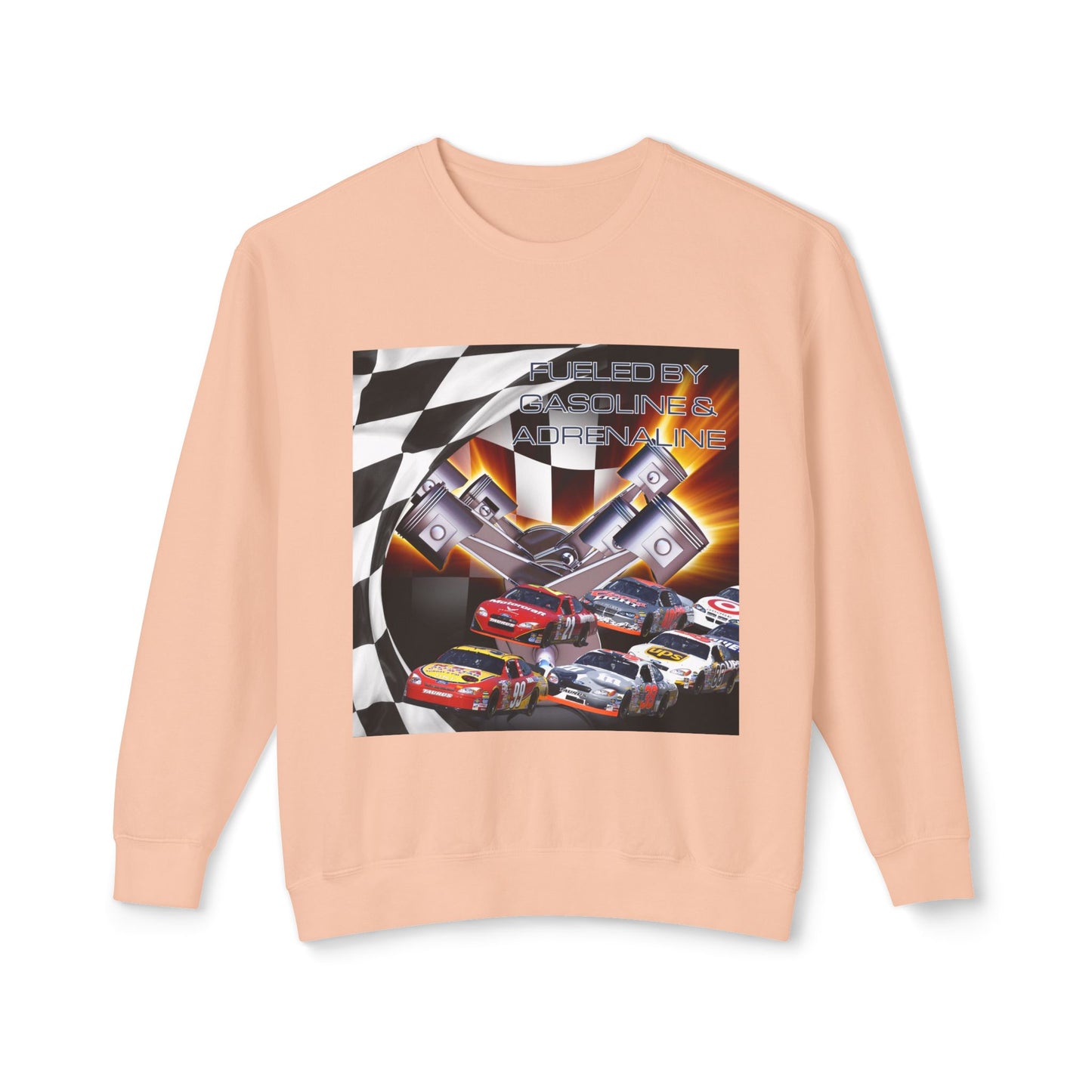 Fueled by Gasoline & Adrenaline - Unisex Lightweight Crewneck Sweatshirt