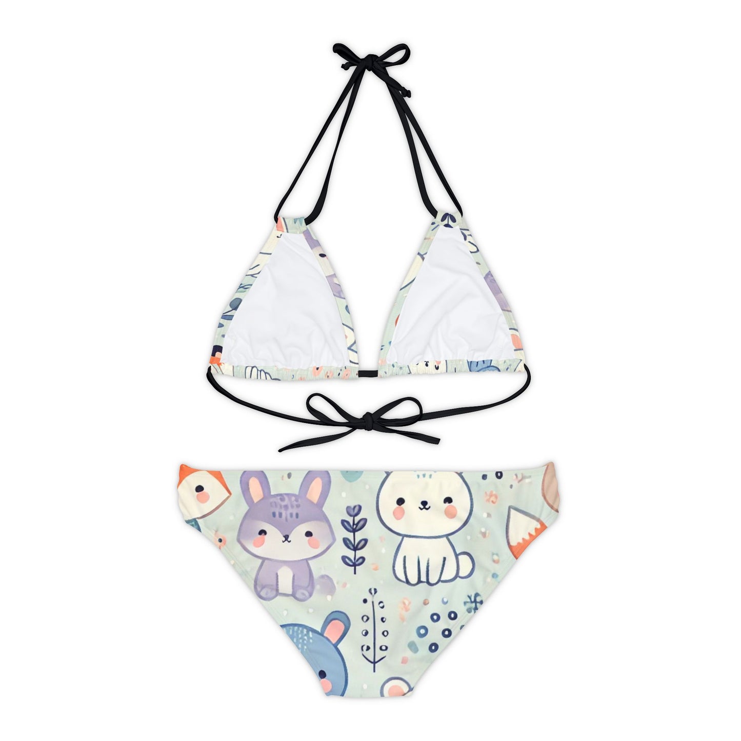 Whimsical Companions - Strappy Bikini Set (AOP)