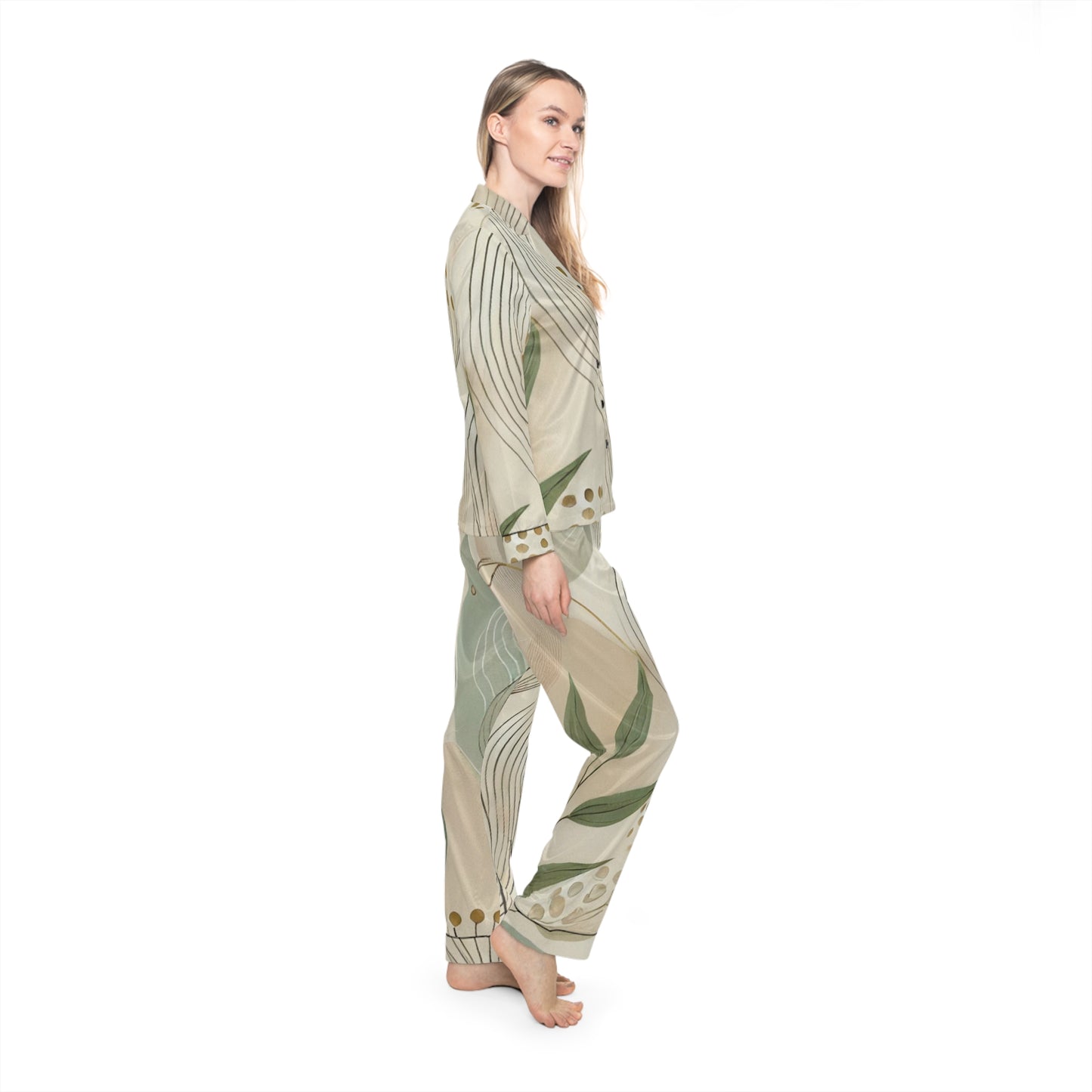 Botanical Breeze - Women's Satin Pajamas (AOP)