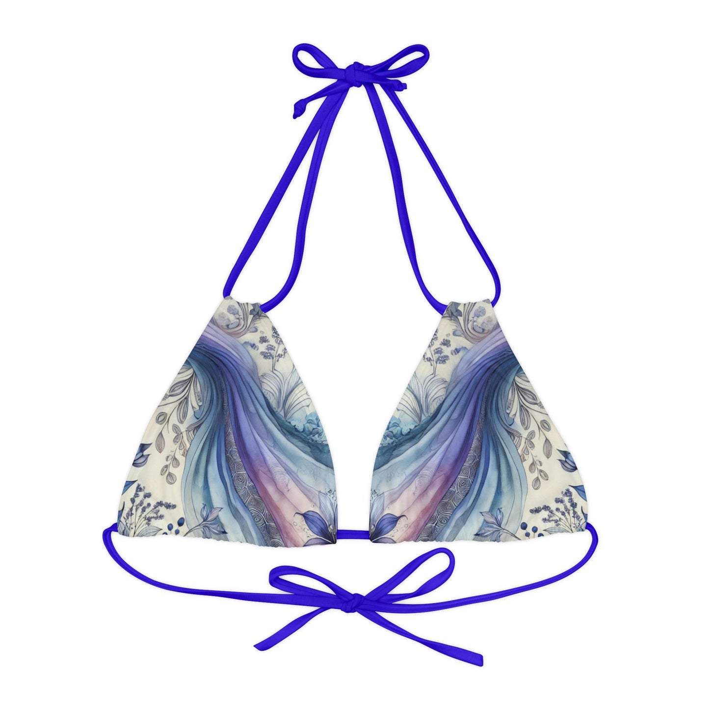 Twilight Bloom - Strappy Triangle Bikini Top (AOP)