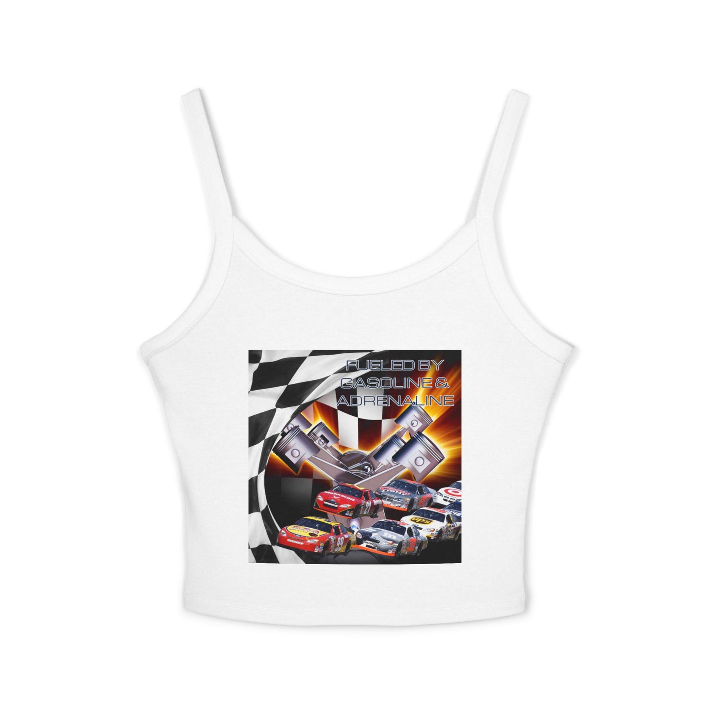 Fueled by Gasoline & Adrenaline - Women's Spaghetti Strap Tank Top