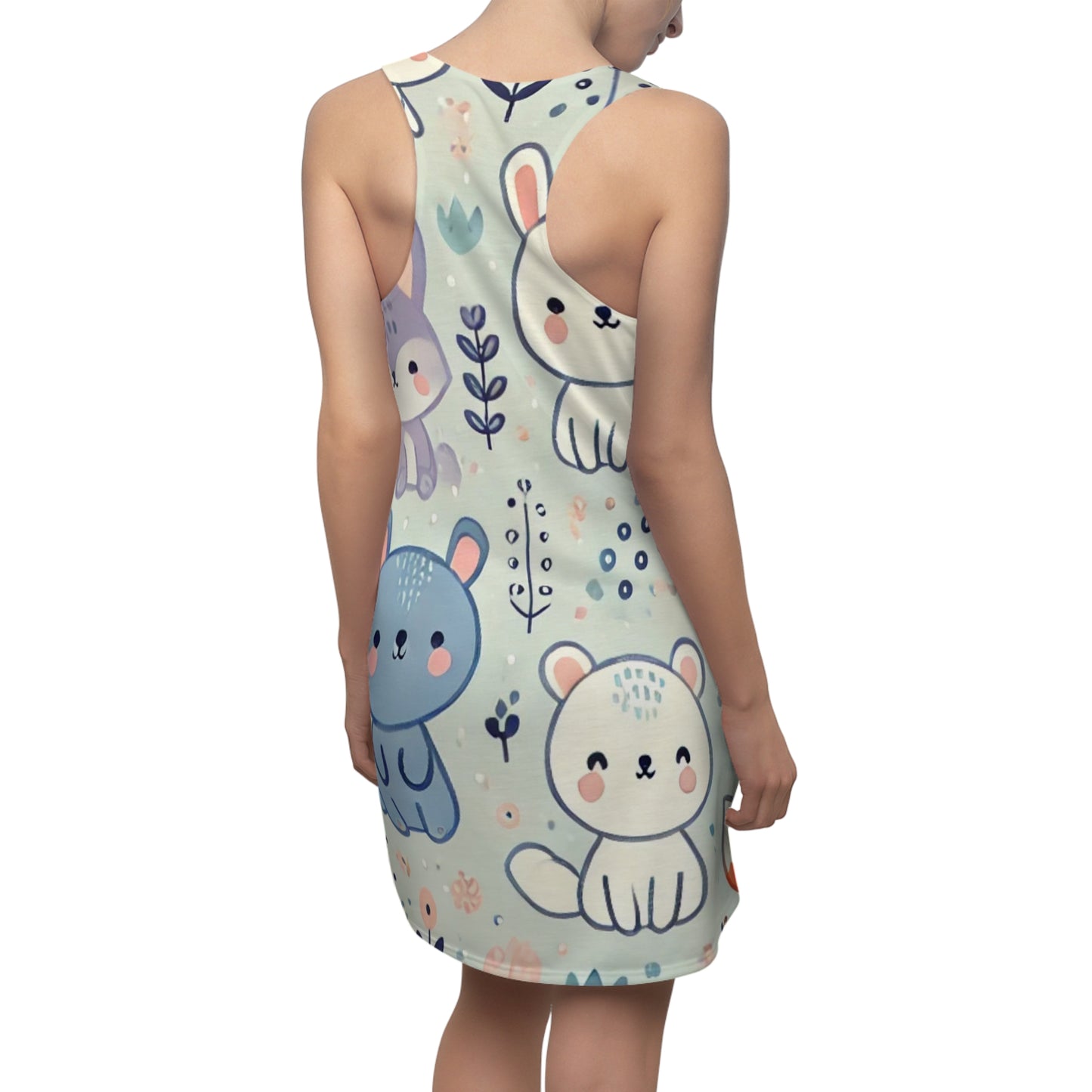 Whimsical Companions - Women's Cut & Sew Racerback Dress (AOP)