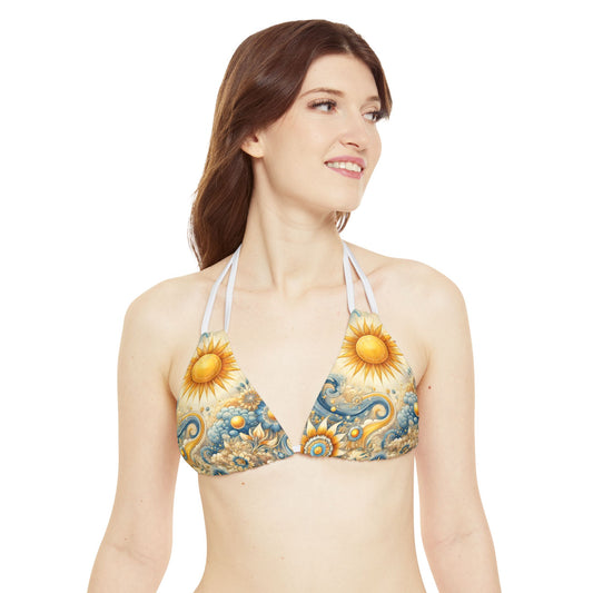 Celestial Radiance - Strappy Triangle Bikini Top