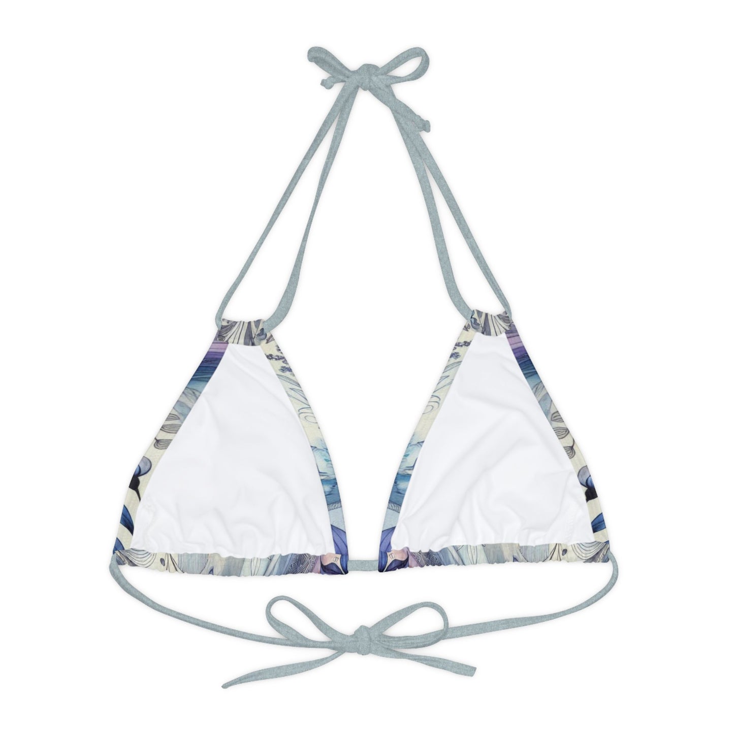 Twilight Bloom - Strappy Triangle Bikini Top (AOP)