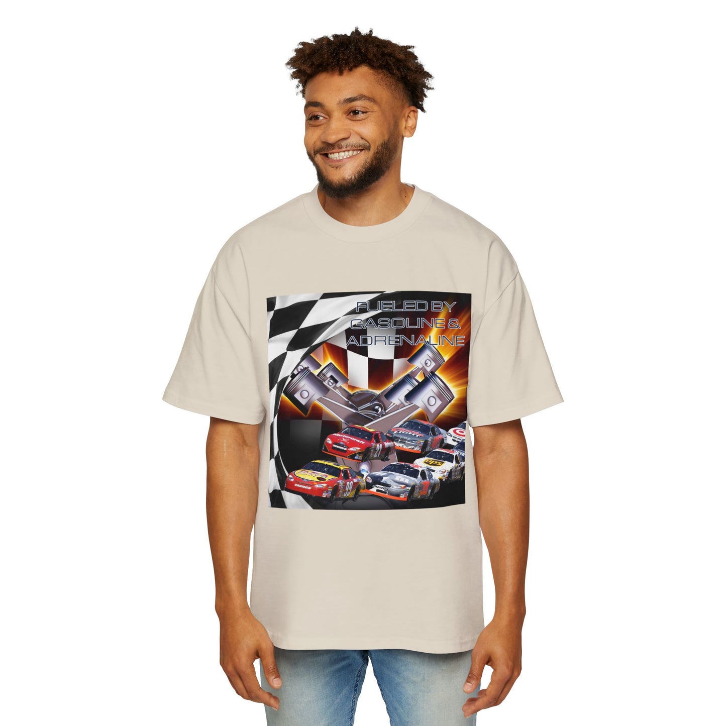 Fueled by Gasoline & Adrenaline - Men's Heavy Oversized Tee T-Shirt