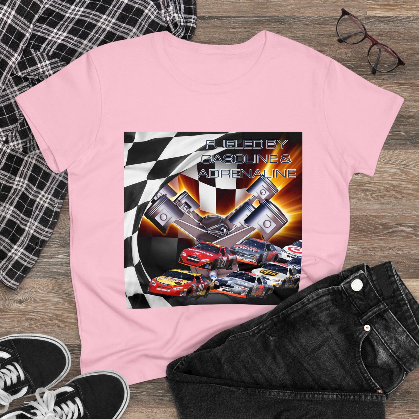 Fueled by Gasoline & Adrenaline - Women's Midweight Cotton Tee