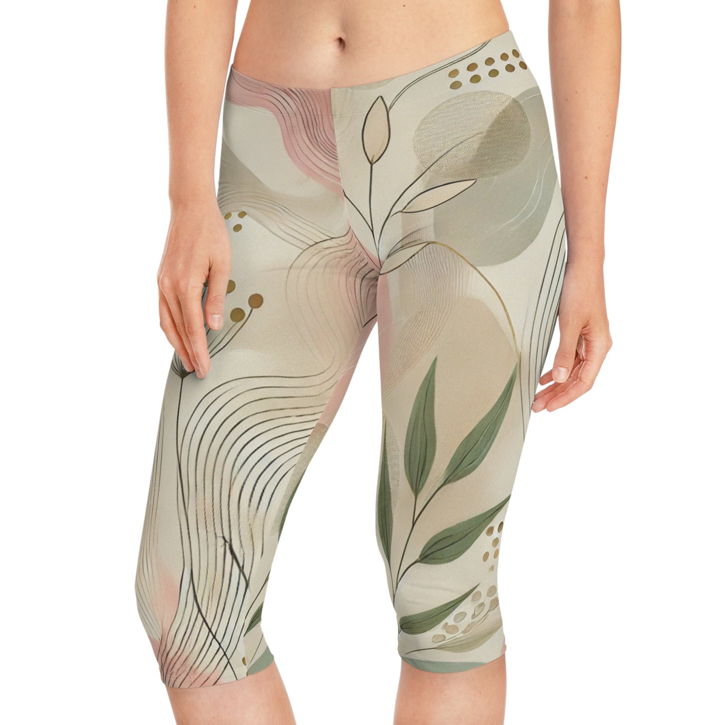 Botanical Breeze - Women's Capri Leggings (AOP)