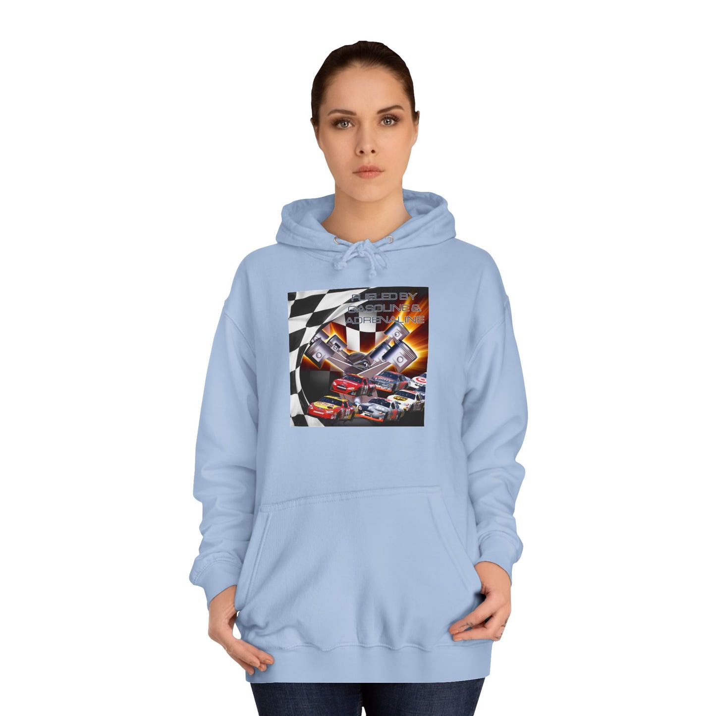 Fueled by Gasoline & Adrenaline - Unisex College Hoodie