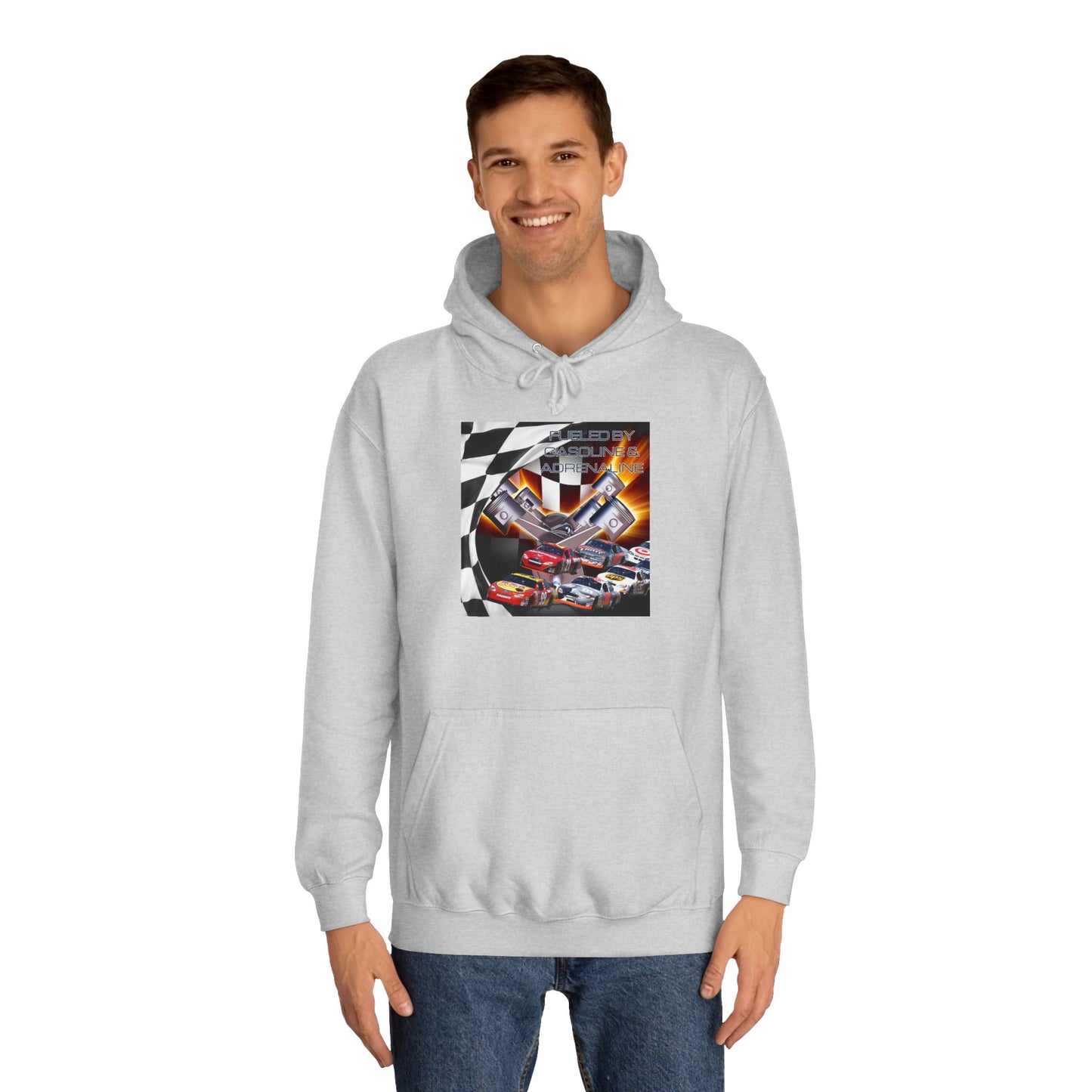 Fueled by Gasoline & Adrenaline - Unisex College Hoodie