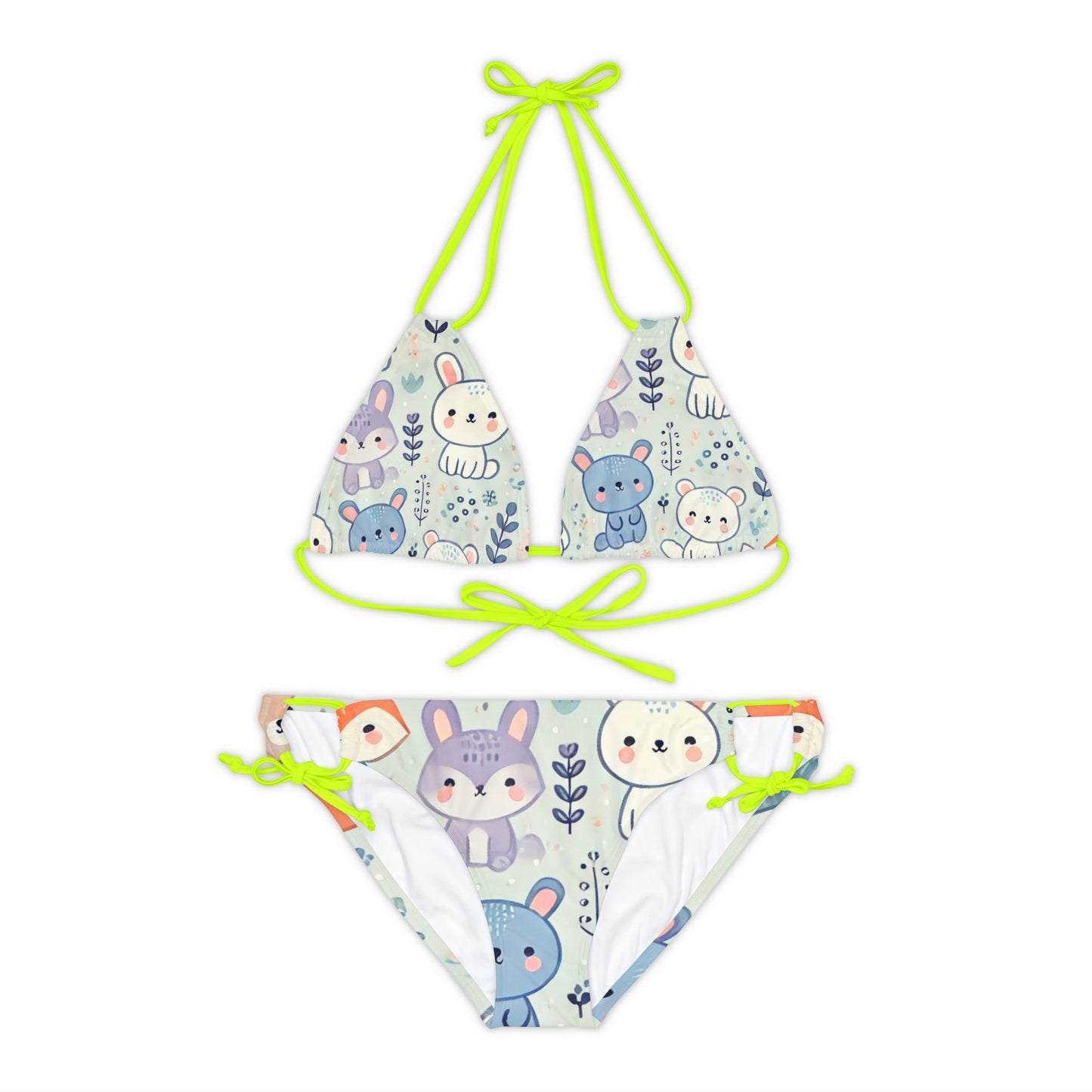 Whimsical Companions - Strappy Bikini Set (AOP)