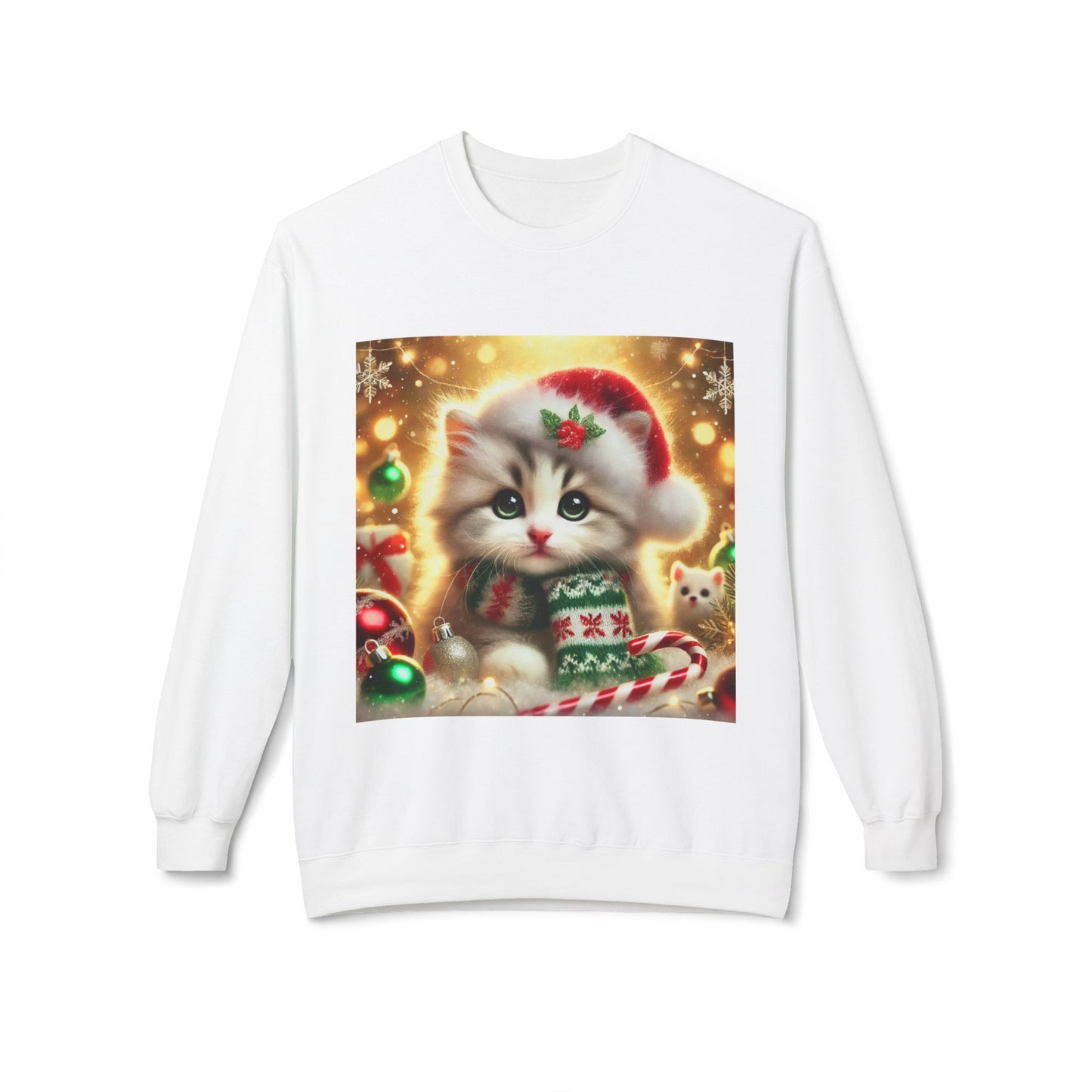 Purr-fectly Merry Christmas - Unisex Midweight Softstyle Fleece Crewneck Sweatshirt