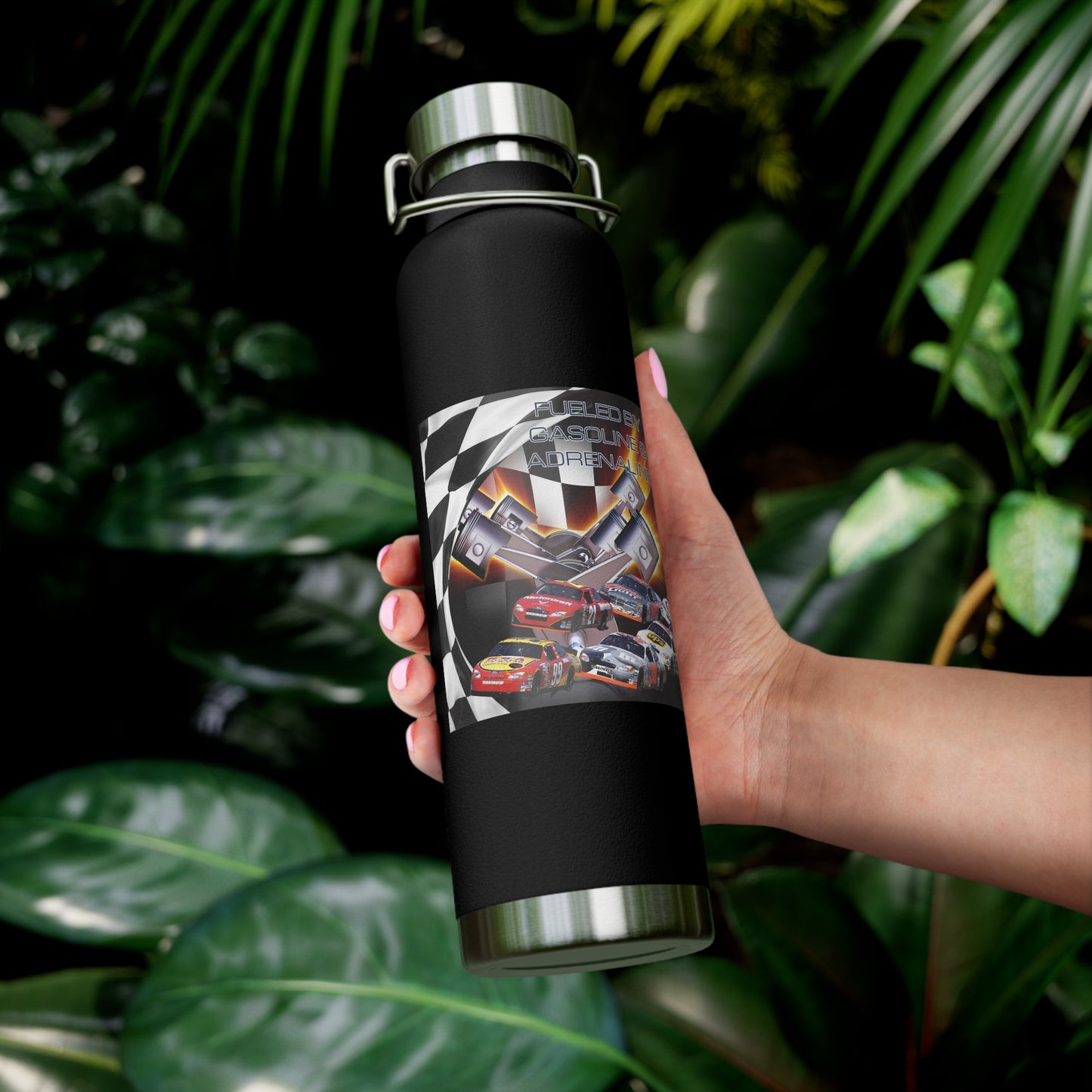 Fueled by Gasoline & Adrenaline - Copper Vacuum Insulated Bottle, 22oz