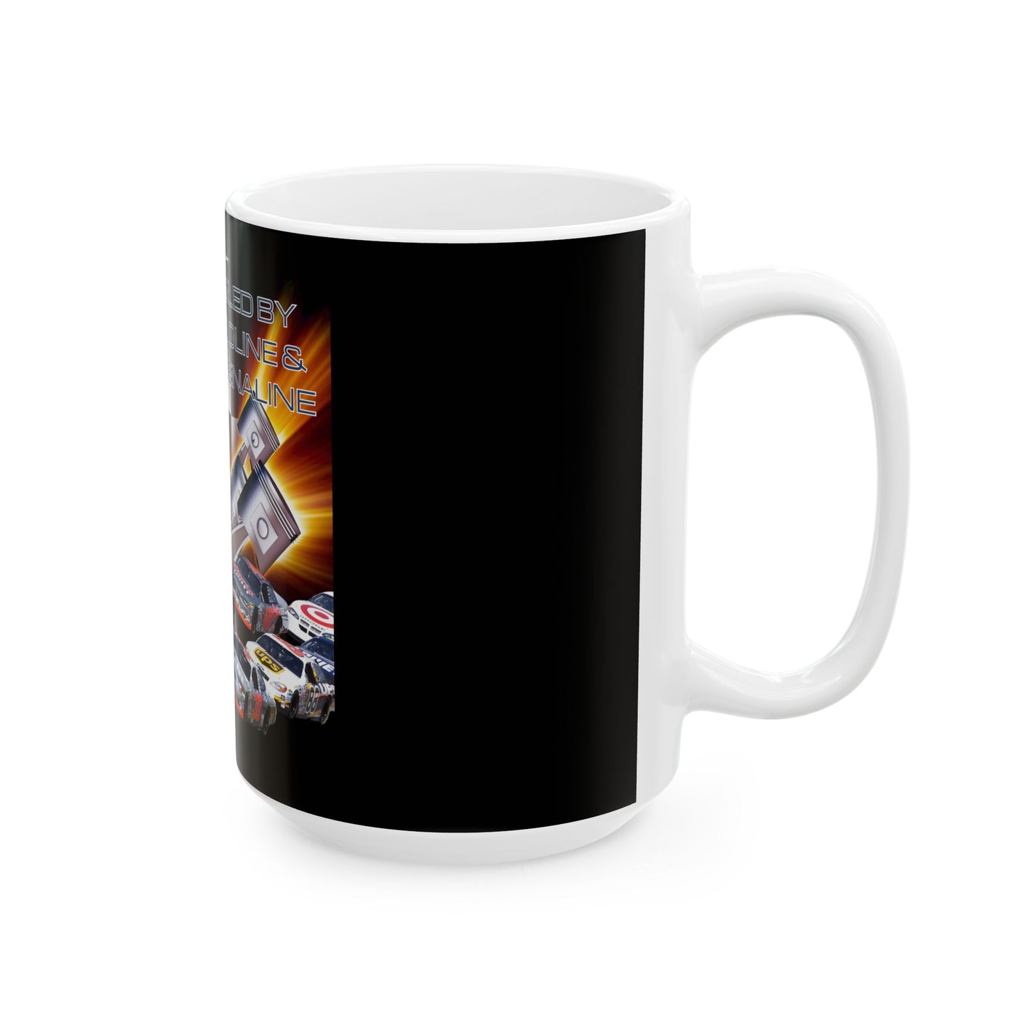 Fueled by Gasoline & Adrenaline - Ceramic Mug, (11oz, 15oz)