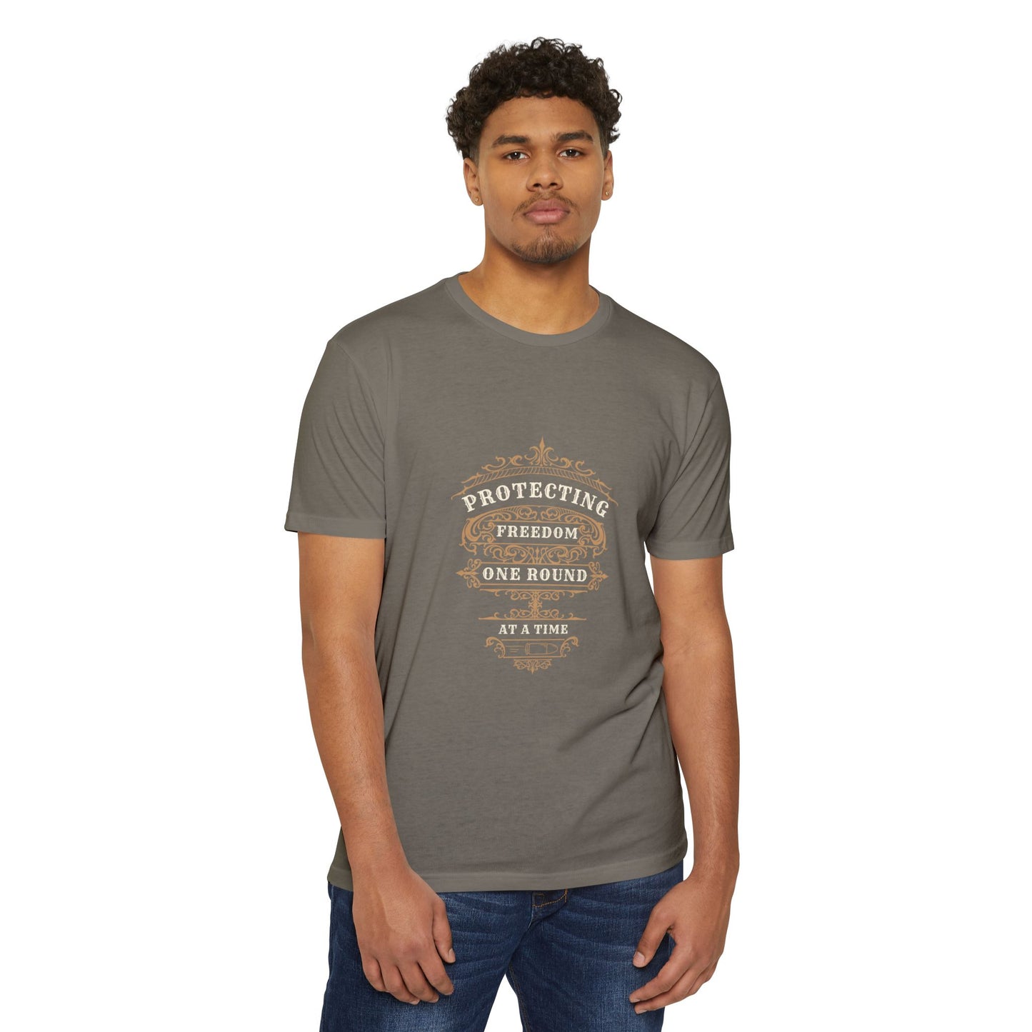 Protecting Freedom, One Round at a Time - Unisex CVC Jersey T-shirt