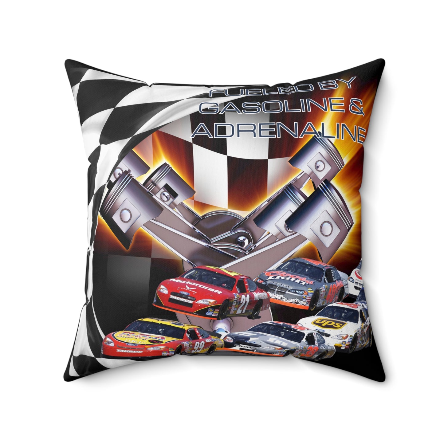 Fueled by Gasoline & Adrenaline - Spun Polyester Square Pillow