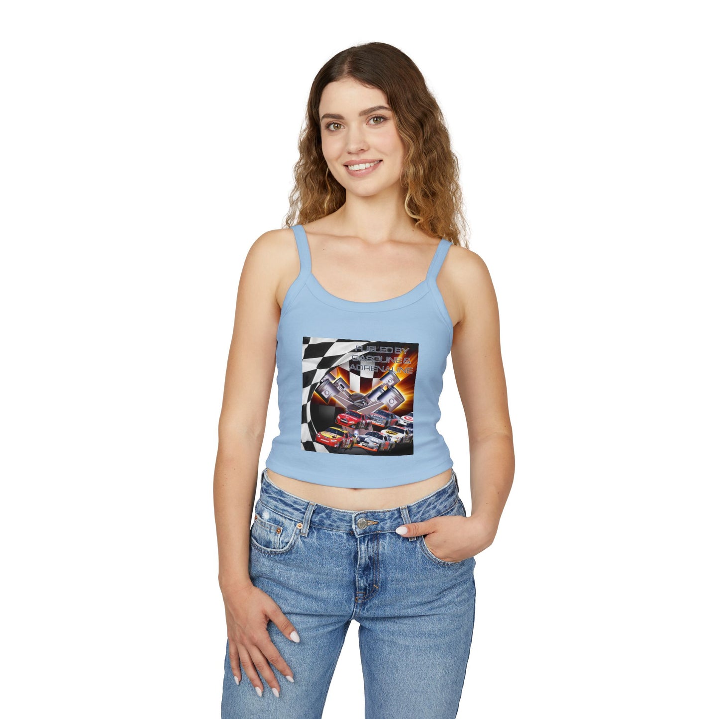 Fueled by Gasoline & Adrenaline - Women's Spaghetti Strap Tank Top