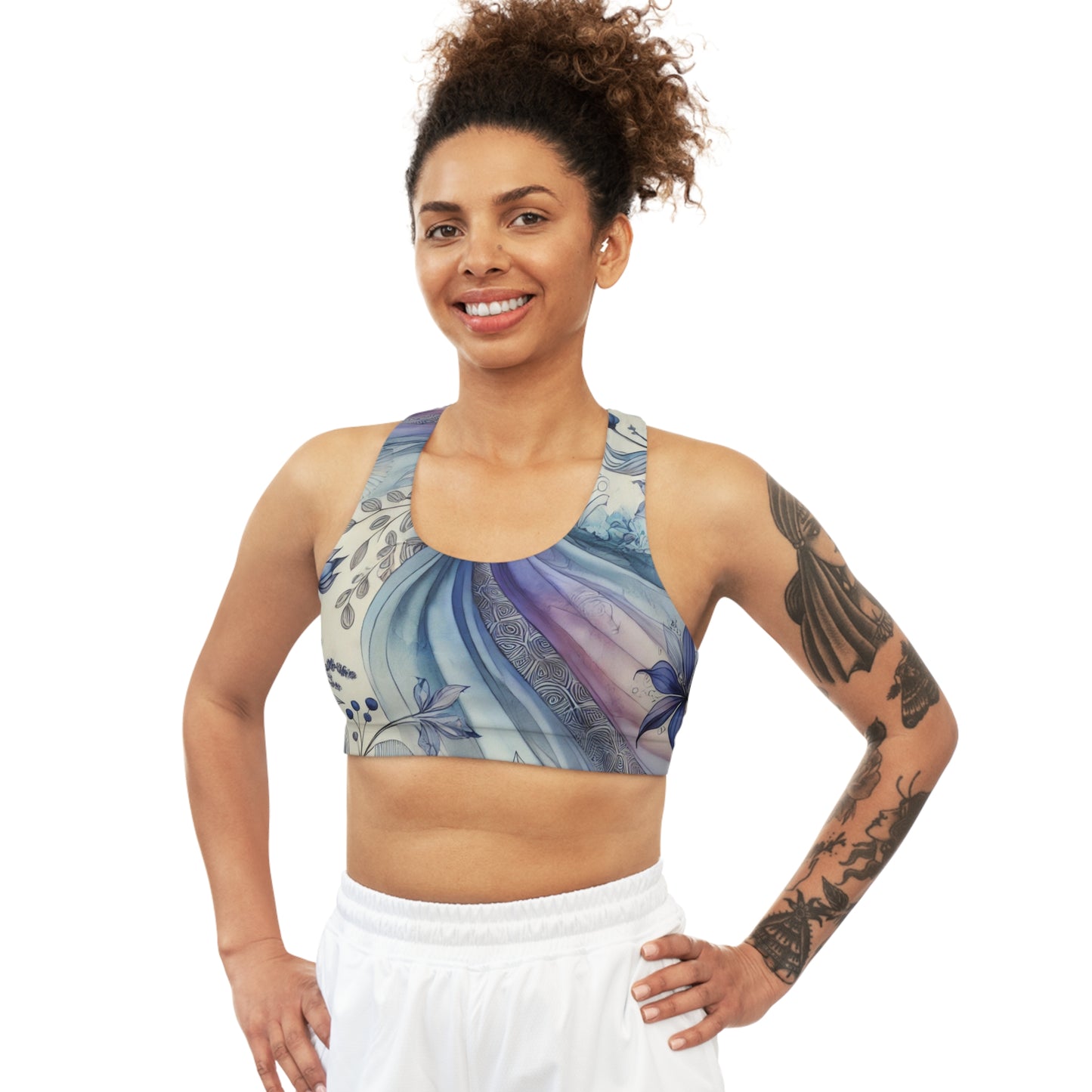 Twilight Bloom - Sports Bra Seamless Medium Support Custom Design