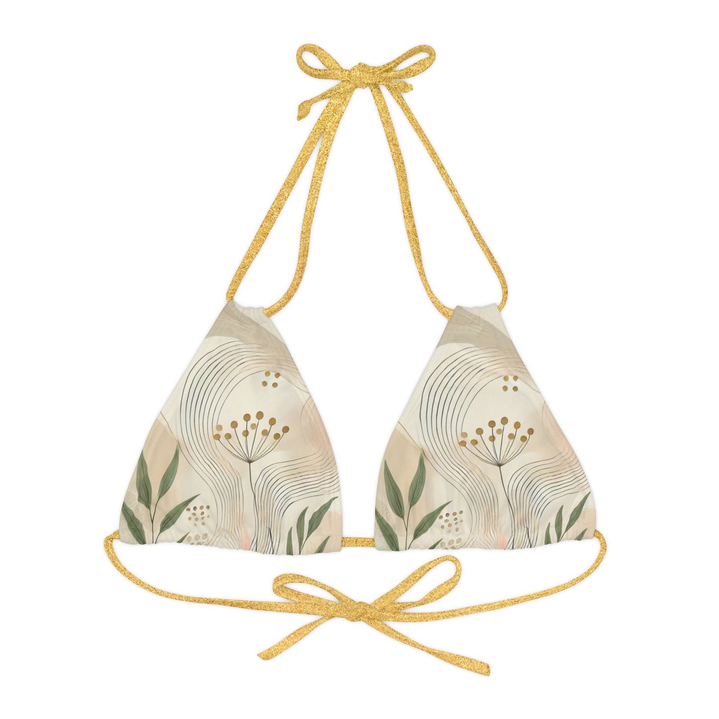 Botanical Breeze - Strappy Triangle Bikini Top (AOP)