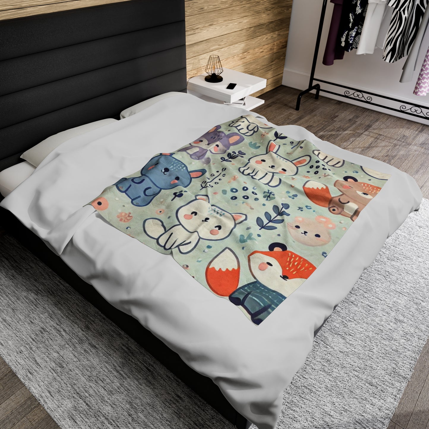 Whimsical Companions - Velveteen Plush Blanket