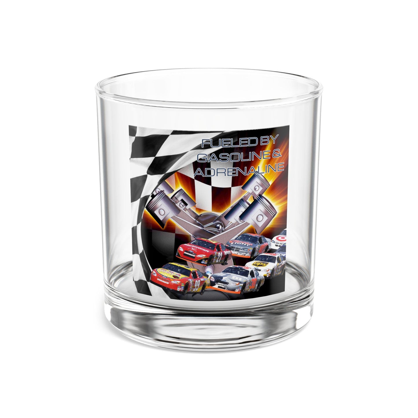 Fueled by Gasoline & Adrenaline - Rocks Glass, 10oz